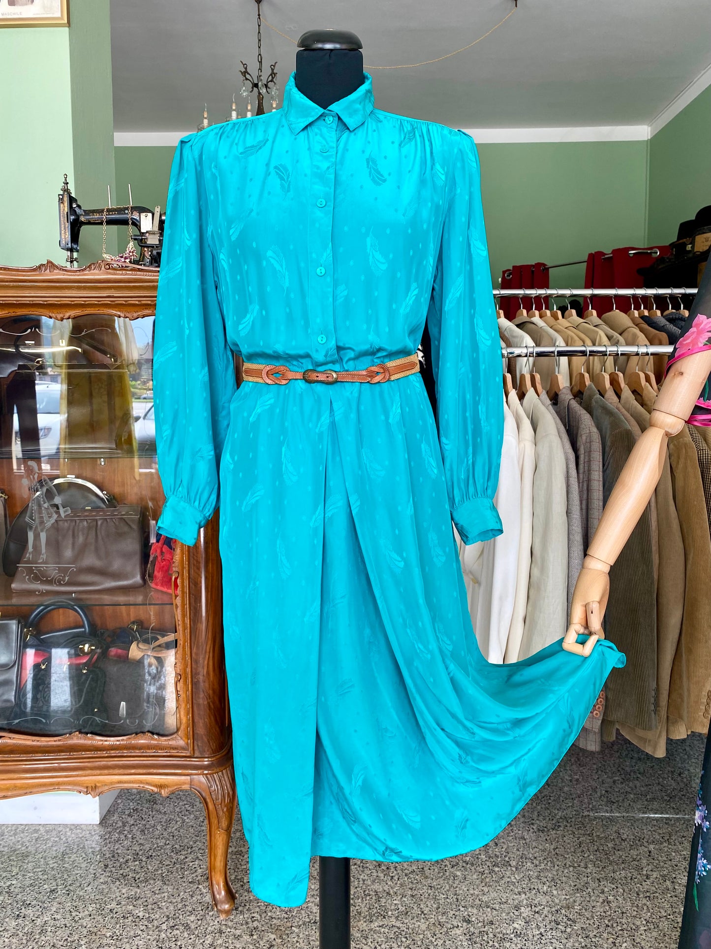 Abito color Tiffany seta - 48/50/52