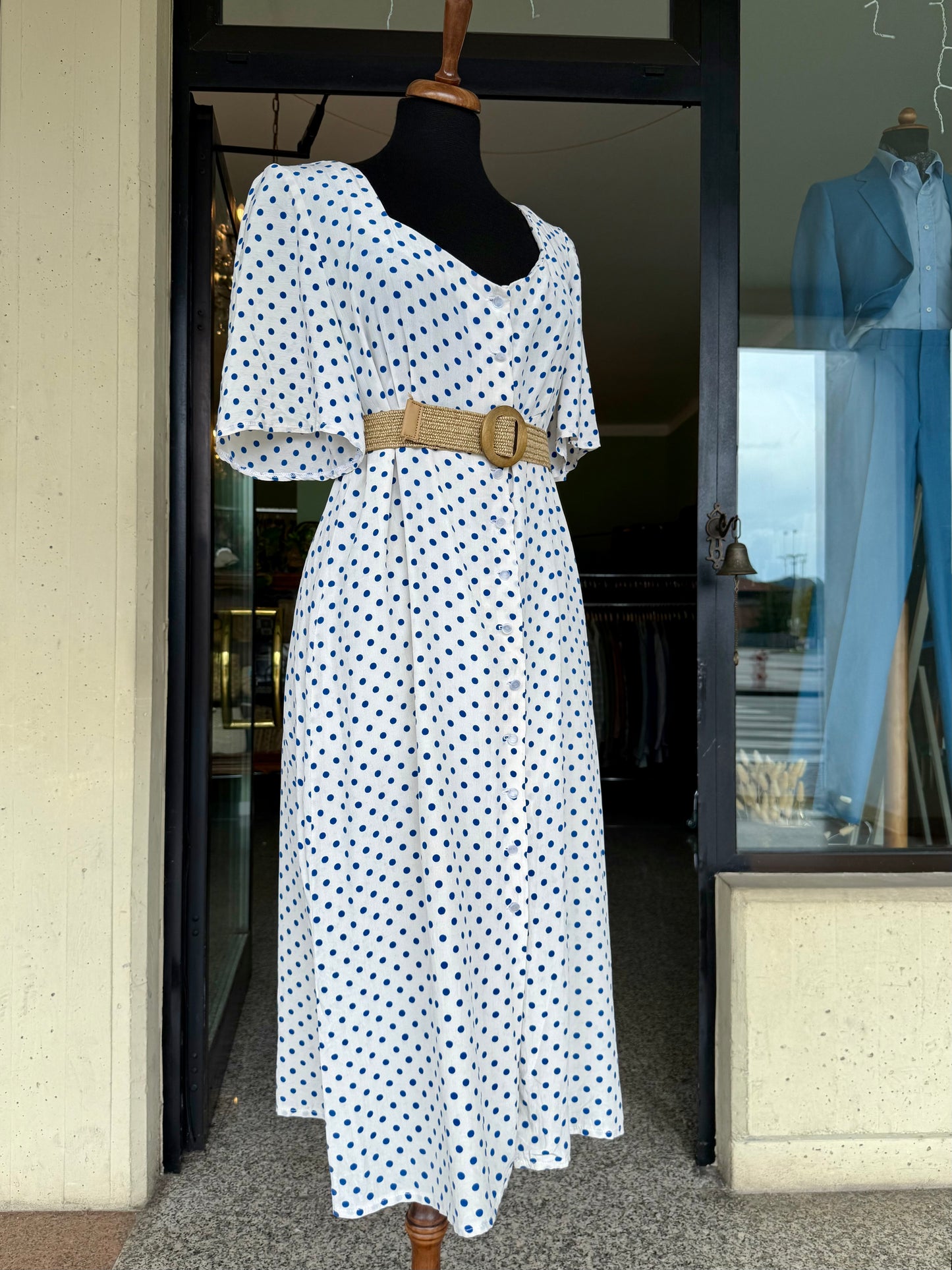 Abito sartoriale in seta a pois - TG. 46/48