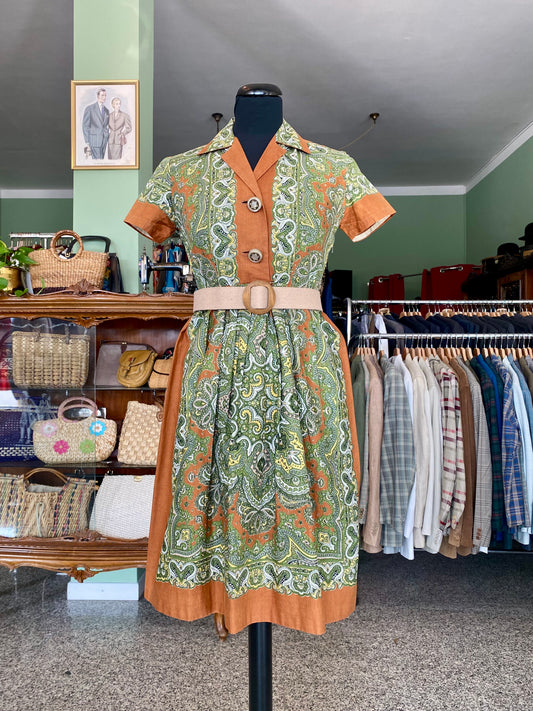 Abito fine anni ‘50 fantasia cashmere - TG. 40