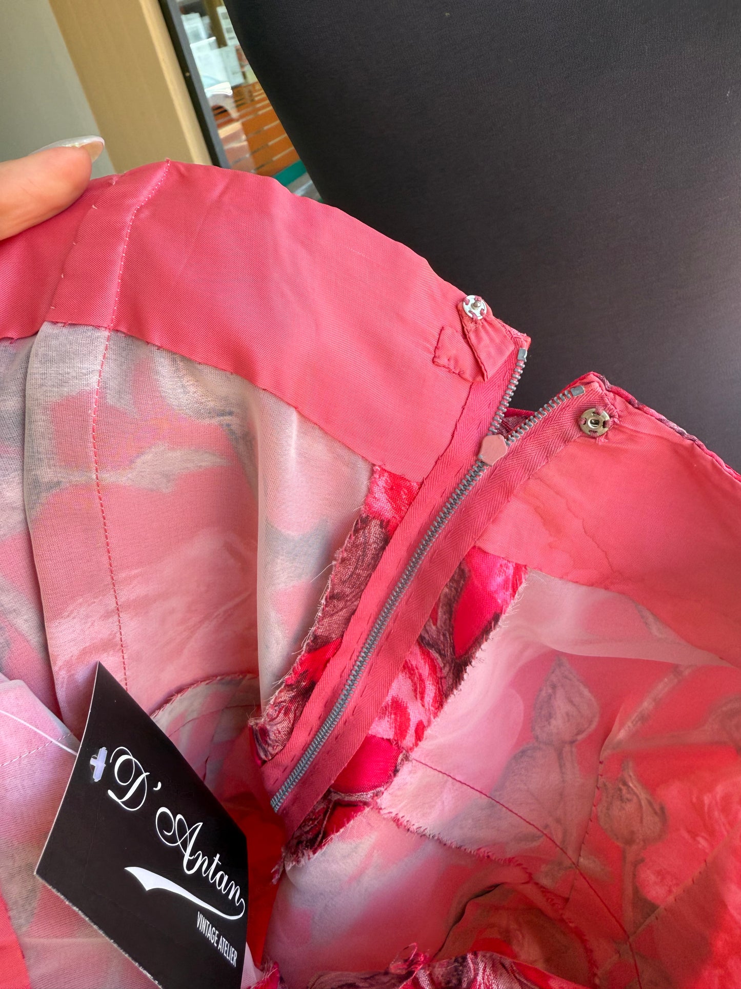 Abito + giacchino anni ‘60 con rose - TG. 38