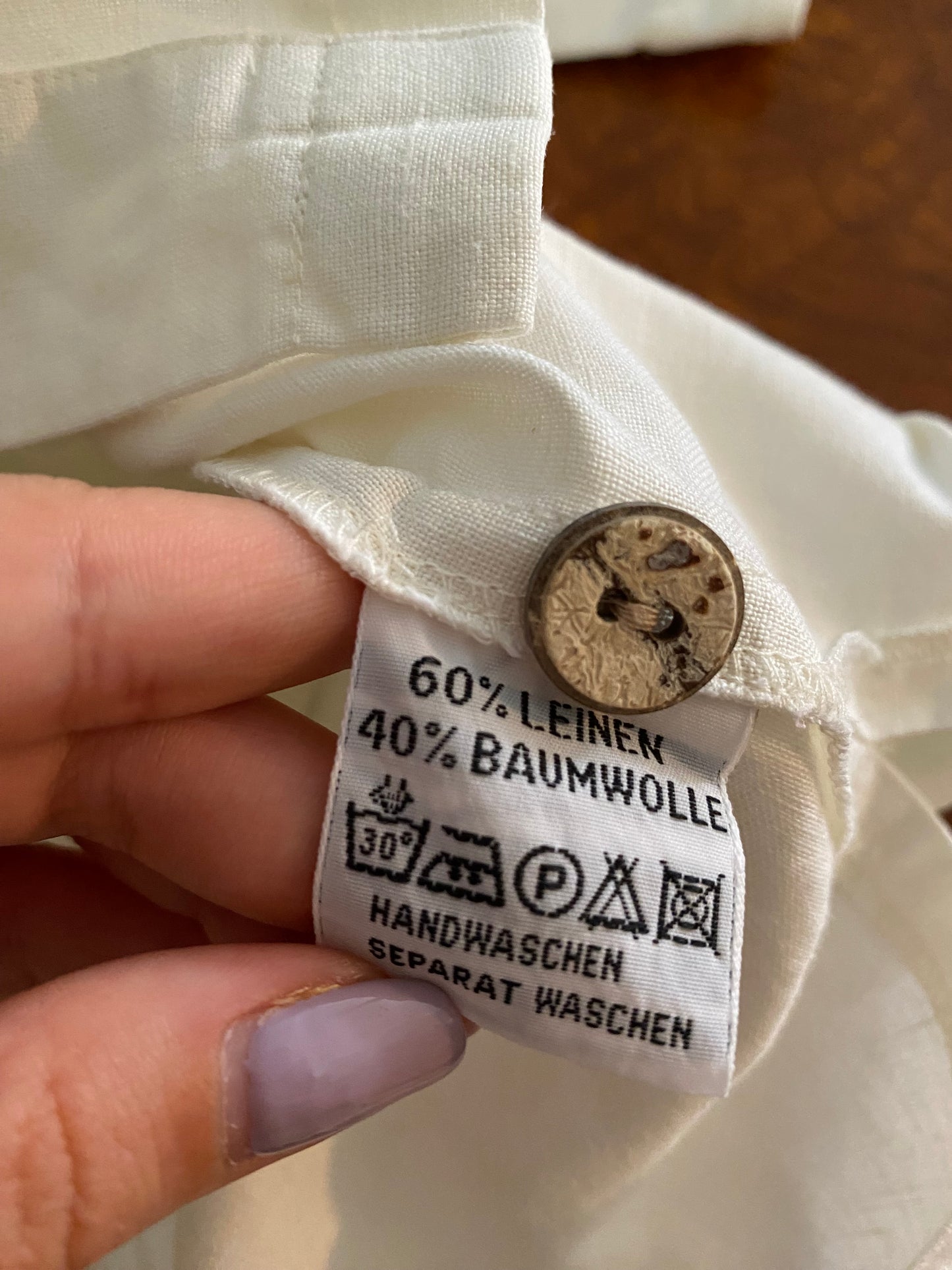 Camicia tirolese in lino misto cotone - TG. 48/50