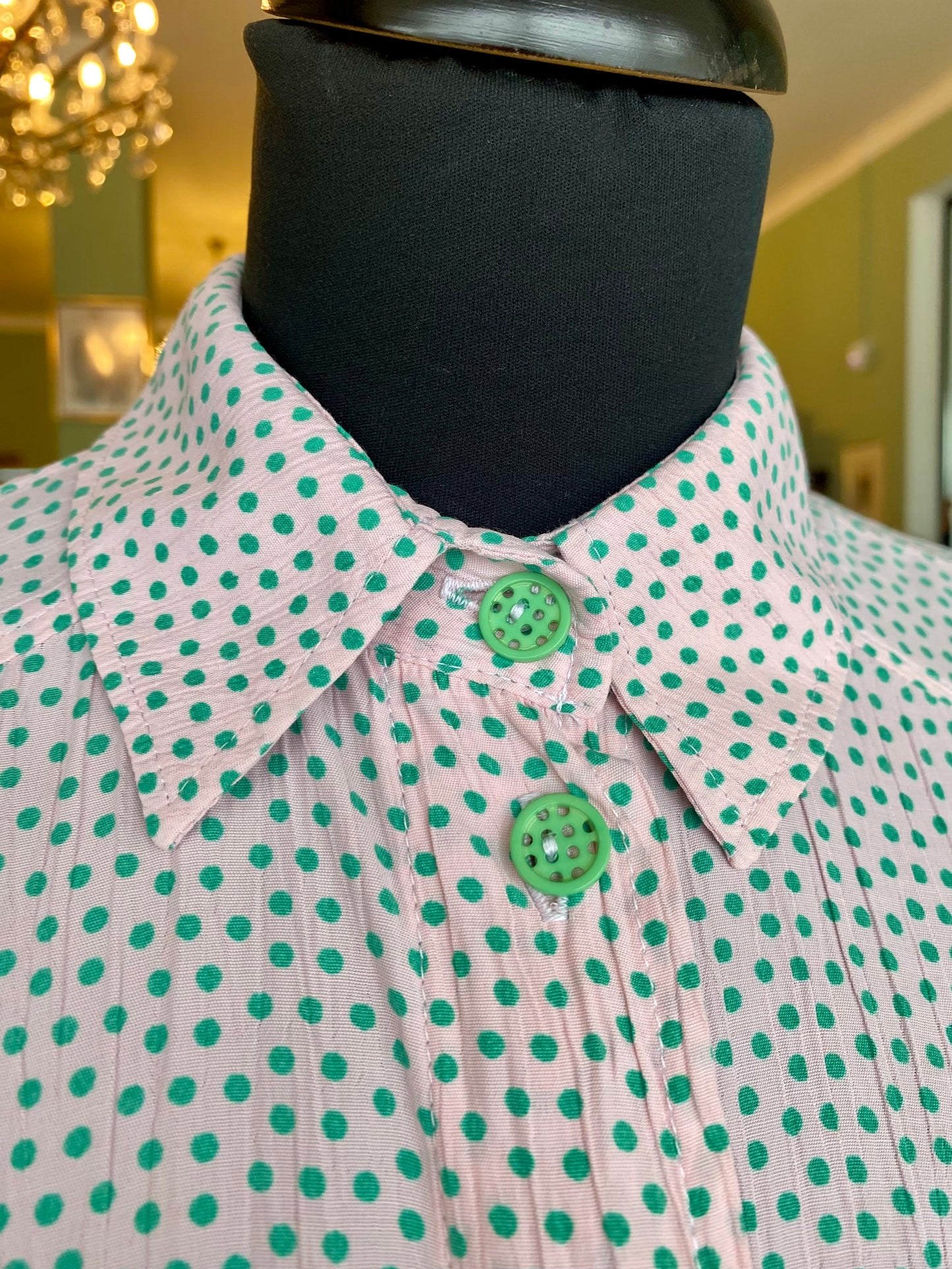 Camicia con piccoli pois verdi - TG. 44/46/48