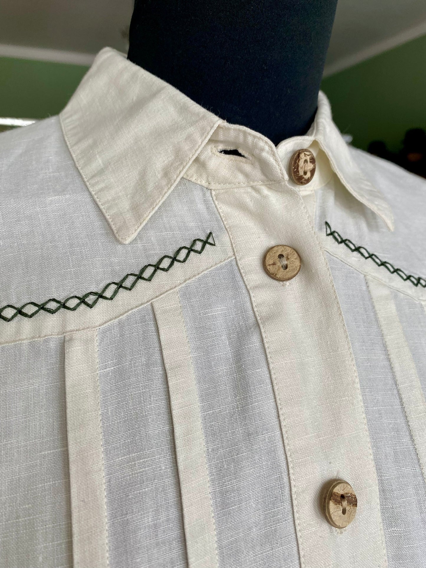 Camicia tirolese in lino misto cotone - TG. 48/50