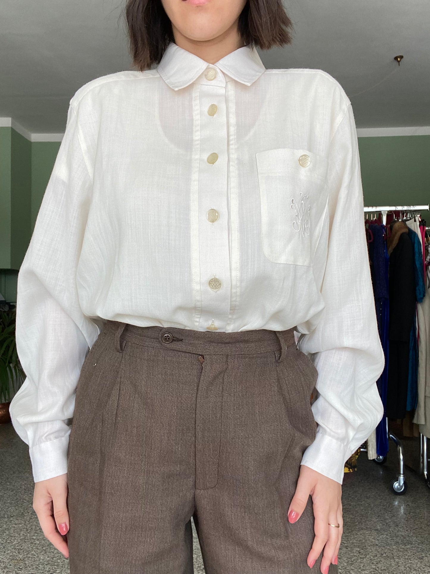 Camicia bianca fresco lana - TG. 46/48/50