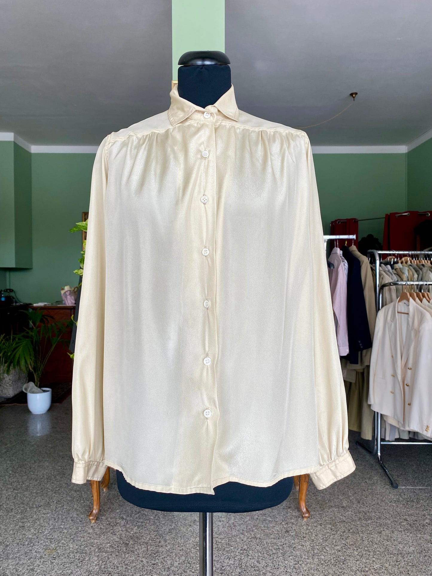 Camicia champagne in misto seta - TG. 38/40