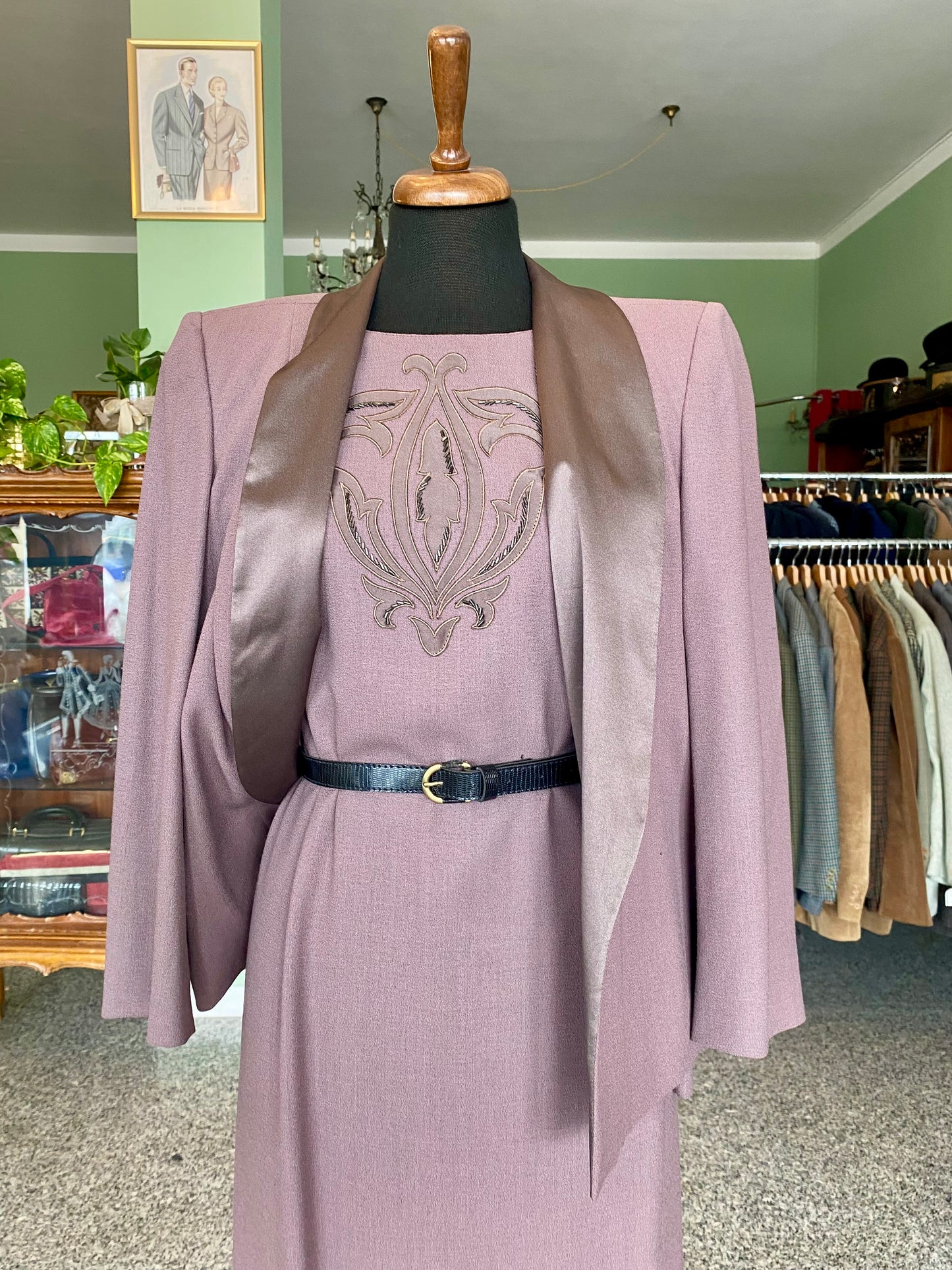 Completo abito + giacca glicine - TG. 46 circa