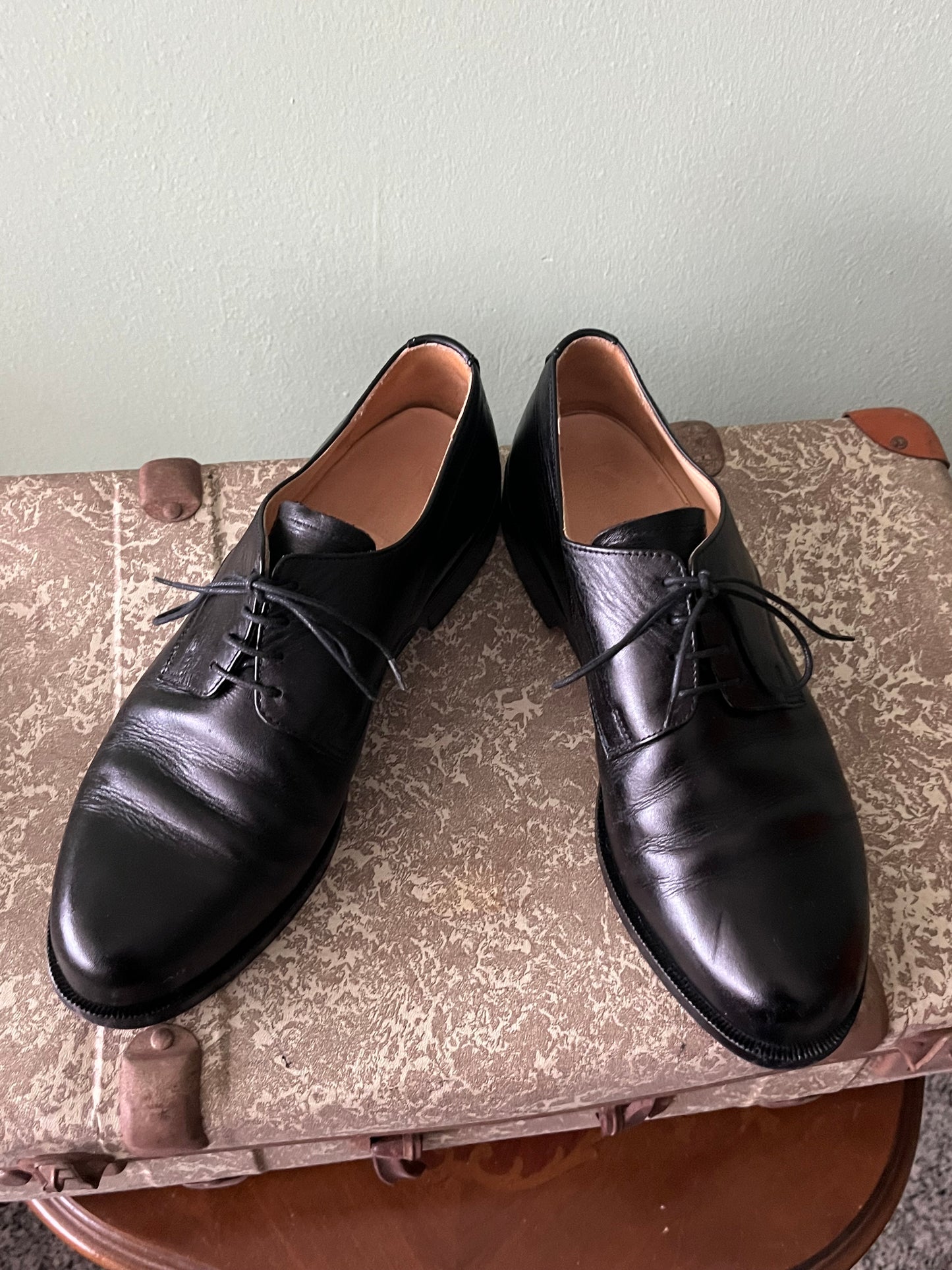 Scarpe derby pelle nera tg. 42-43.