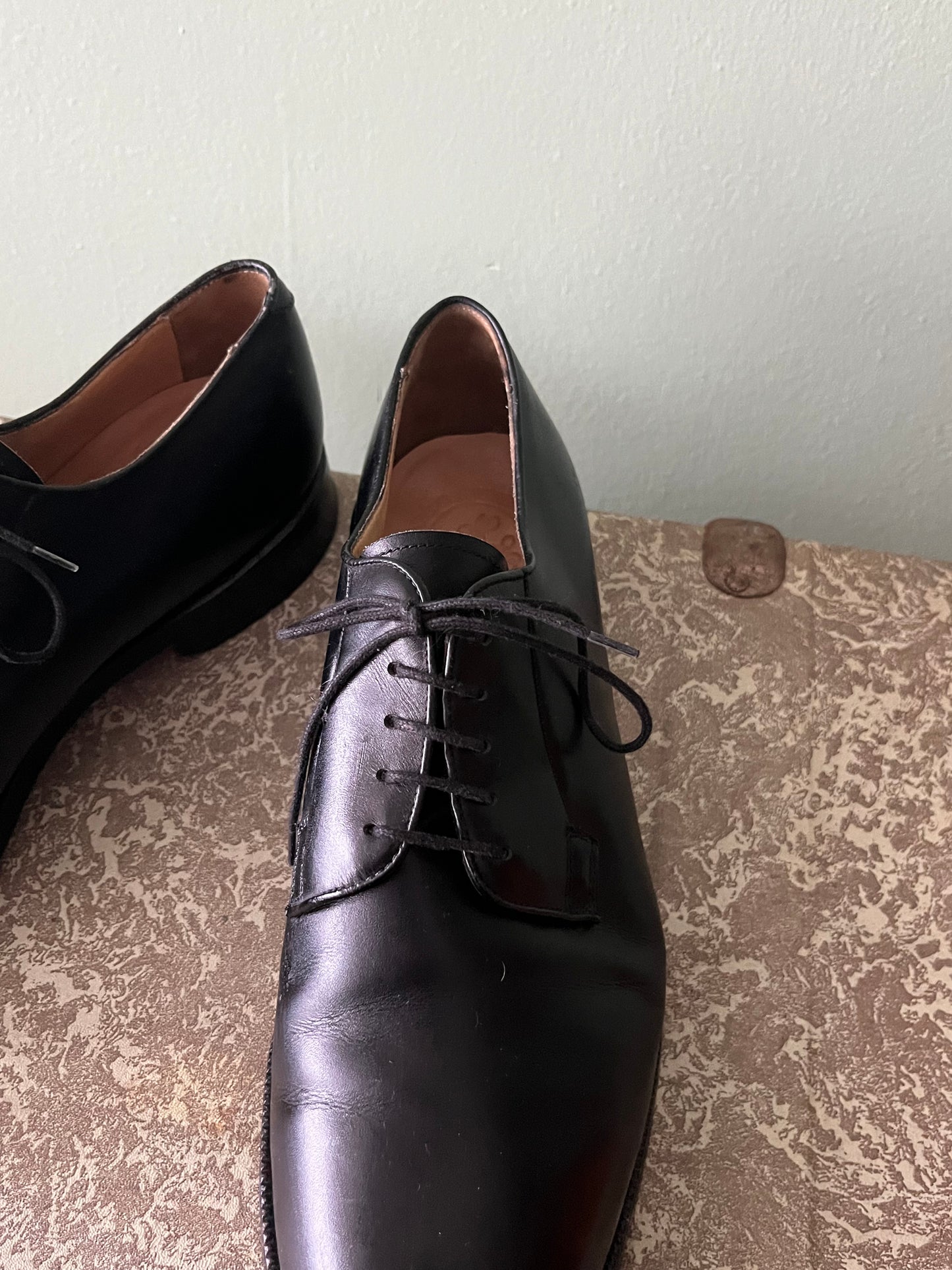 Scarpe derby pelle nera tg. 42-43.