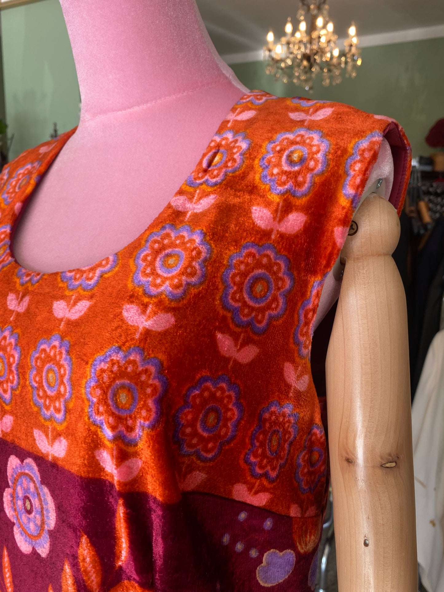 Maxi dress anni ‘70 in velour - TG. 44