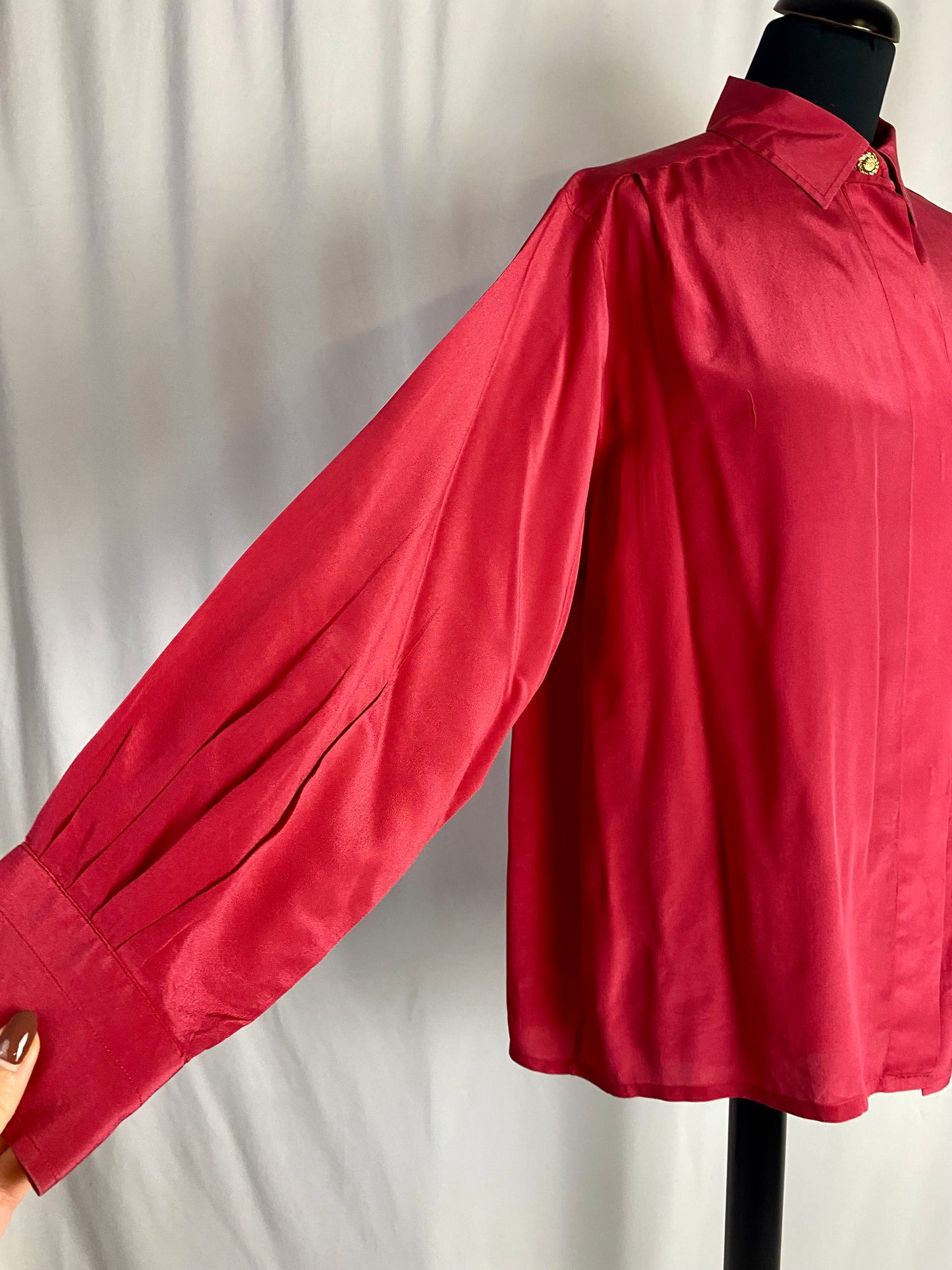 Camicia in pura seta color fragola - TG. 48/50