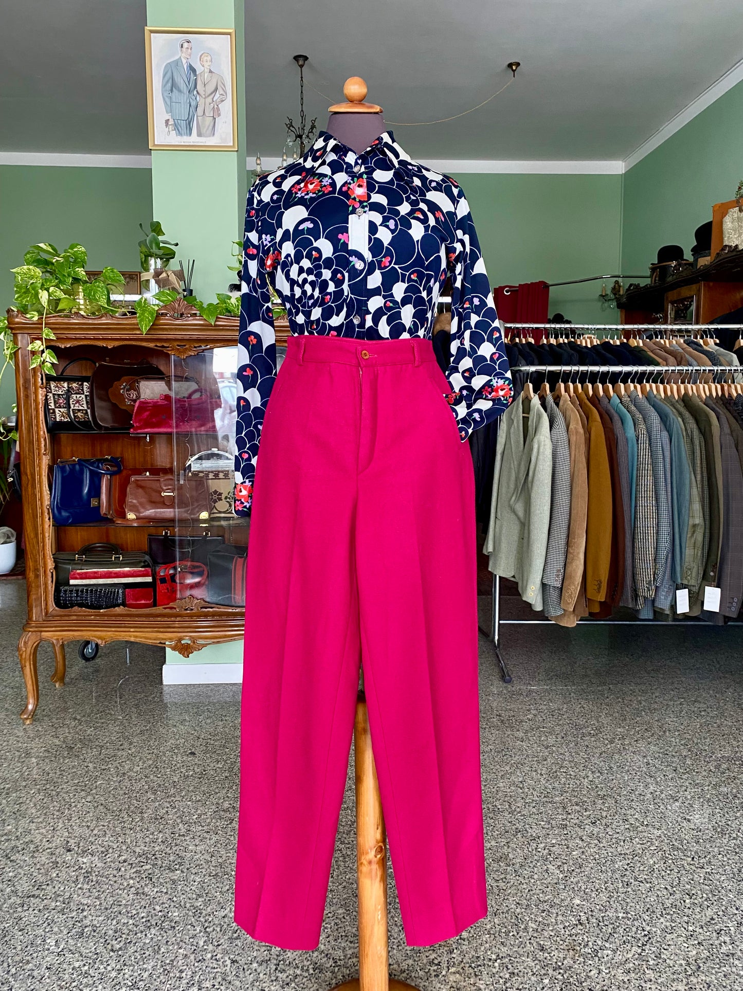 Pantaloni rosa in 100% lana - TG. 36/38