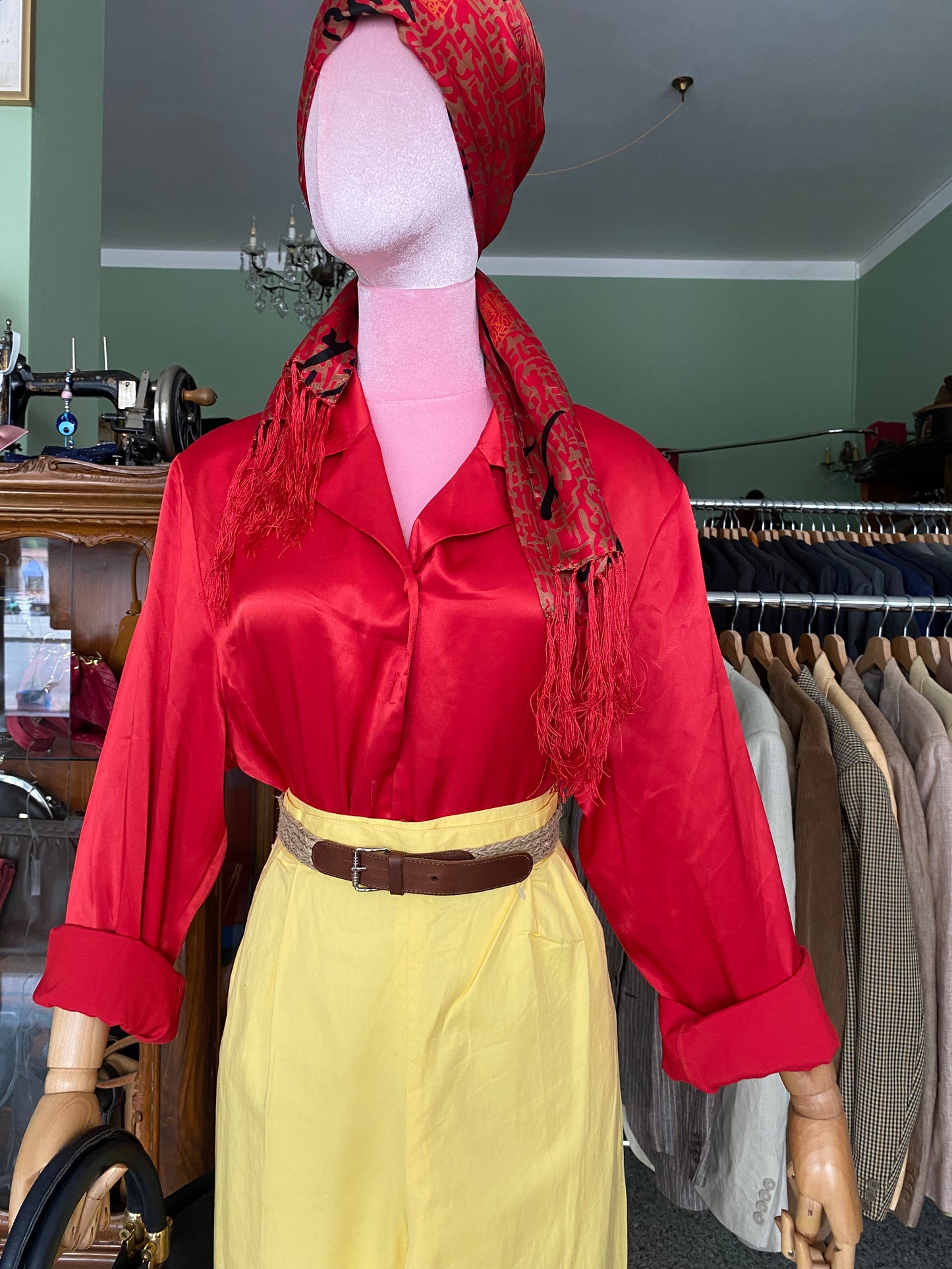 Camicia rossa in raso - TG. 44/46