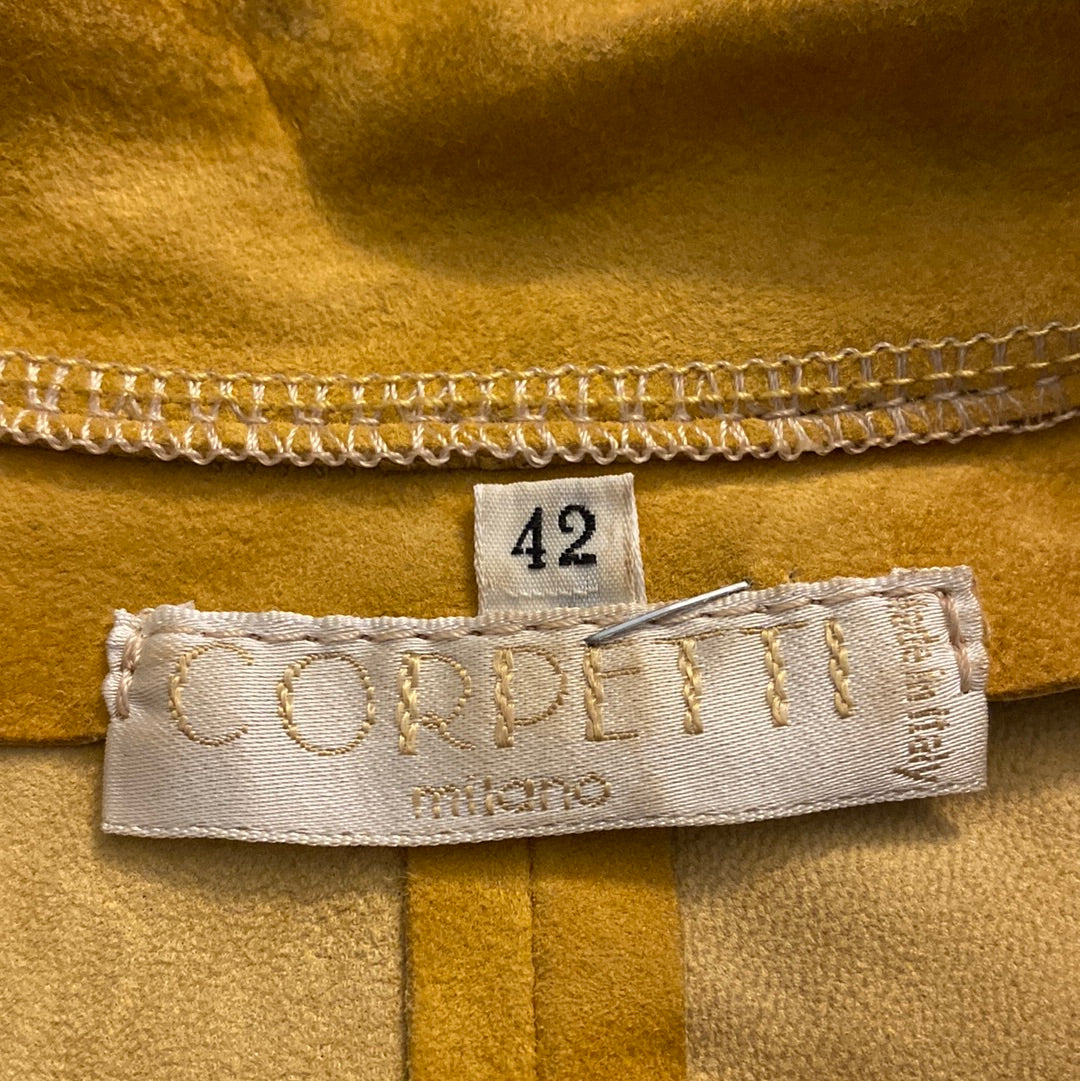 Abito anni ‘70 in camoscio giallo - TG. 42/44