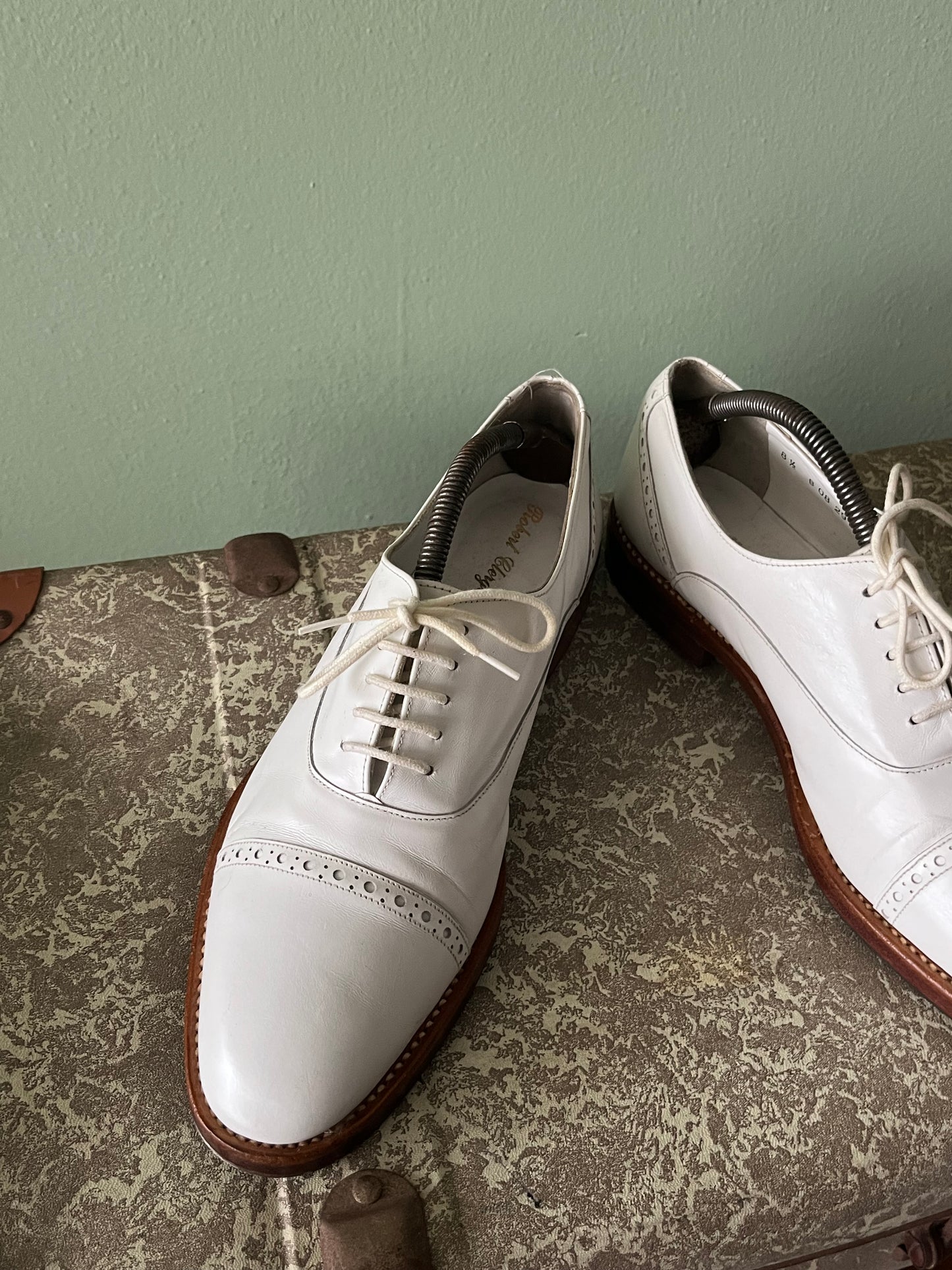 Scarpe oxford pelle bianca tg. 40-41