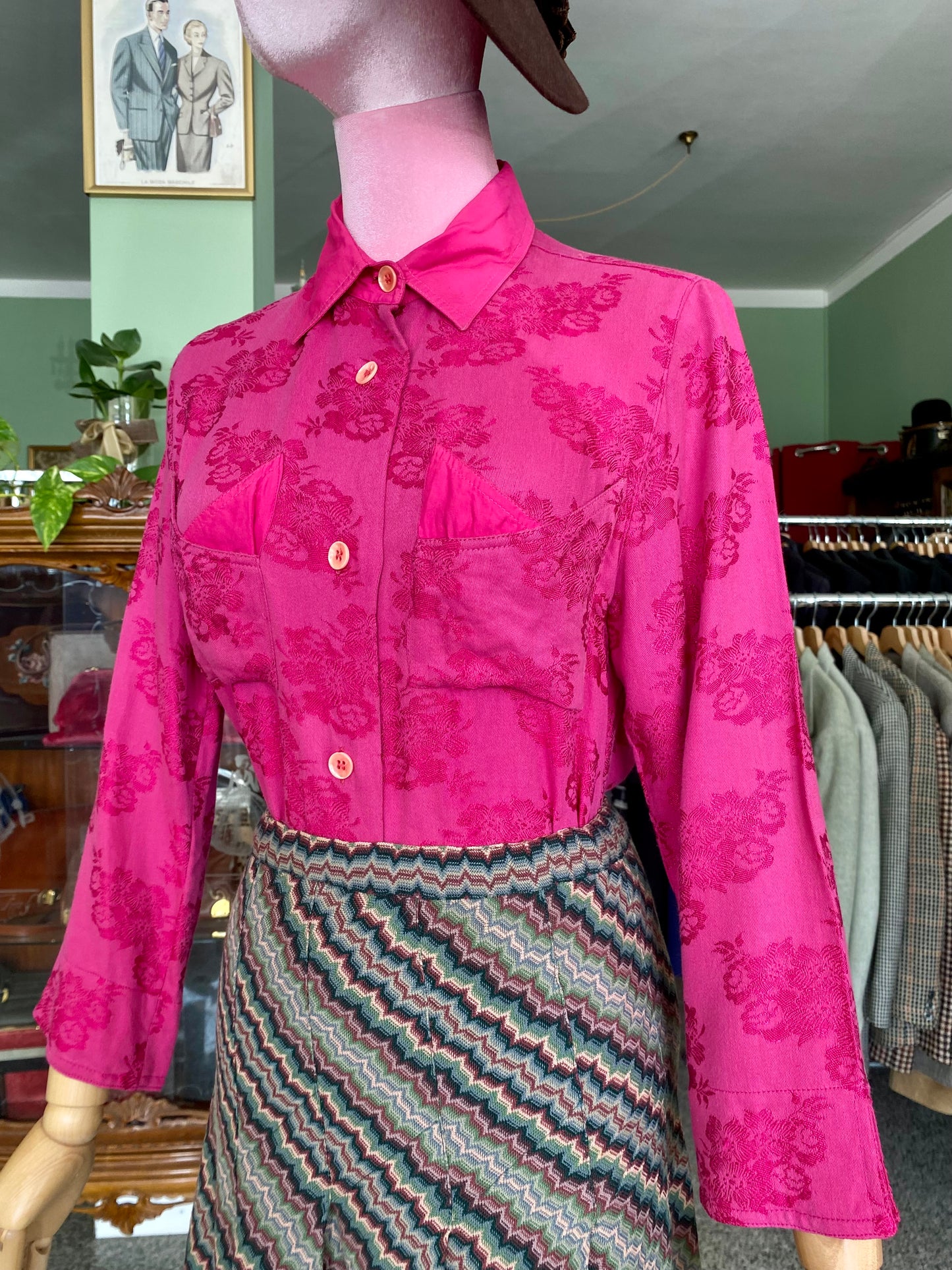 Camicia fucsia in cotone - TG. 42 circa