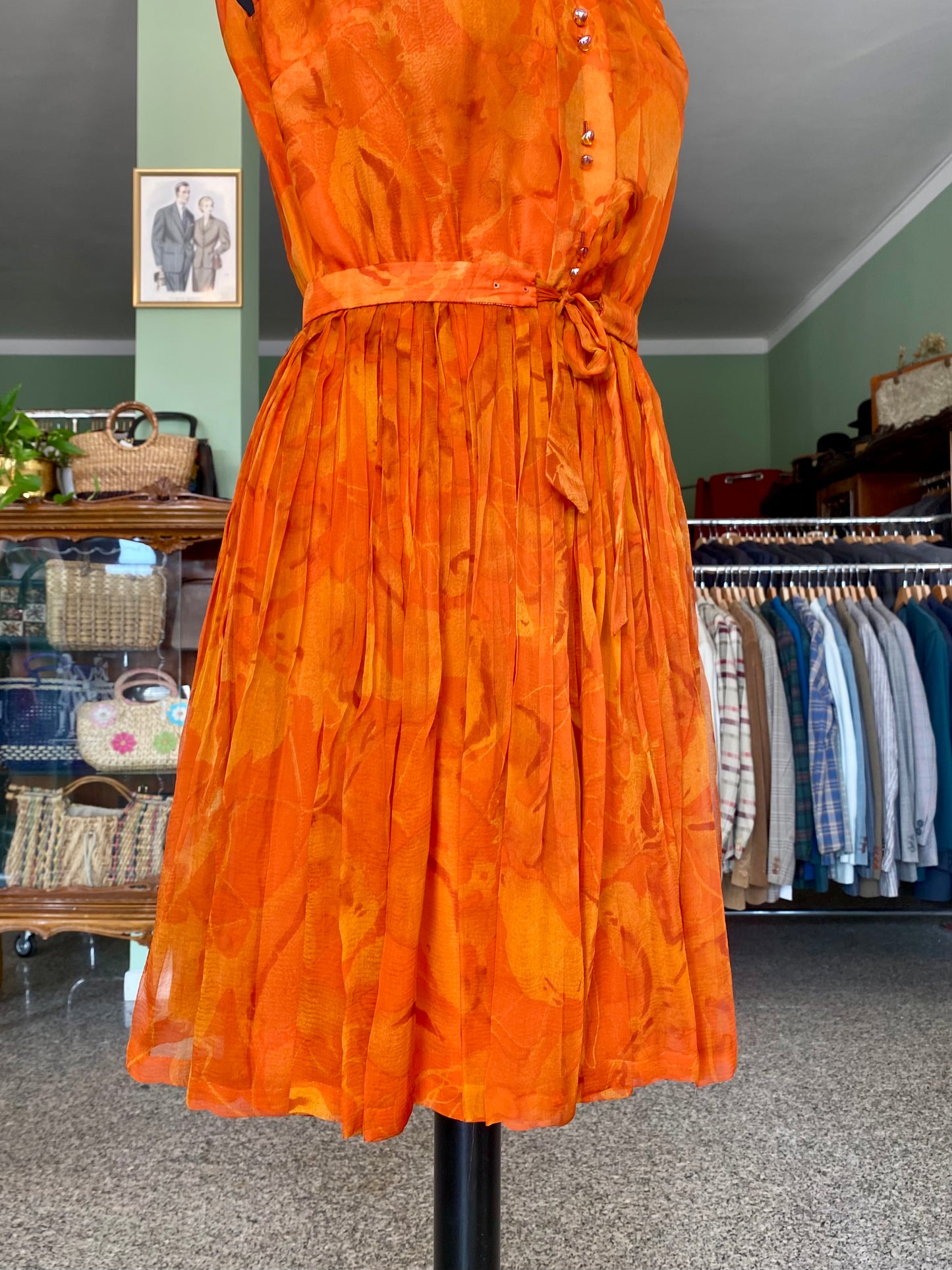 Abito sartoriale anni ‘60 in organza di seta - TG. 38/40