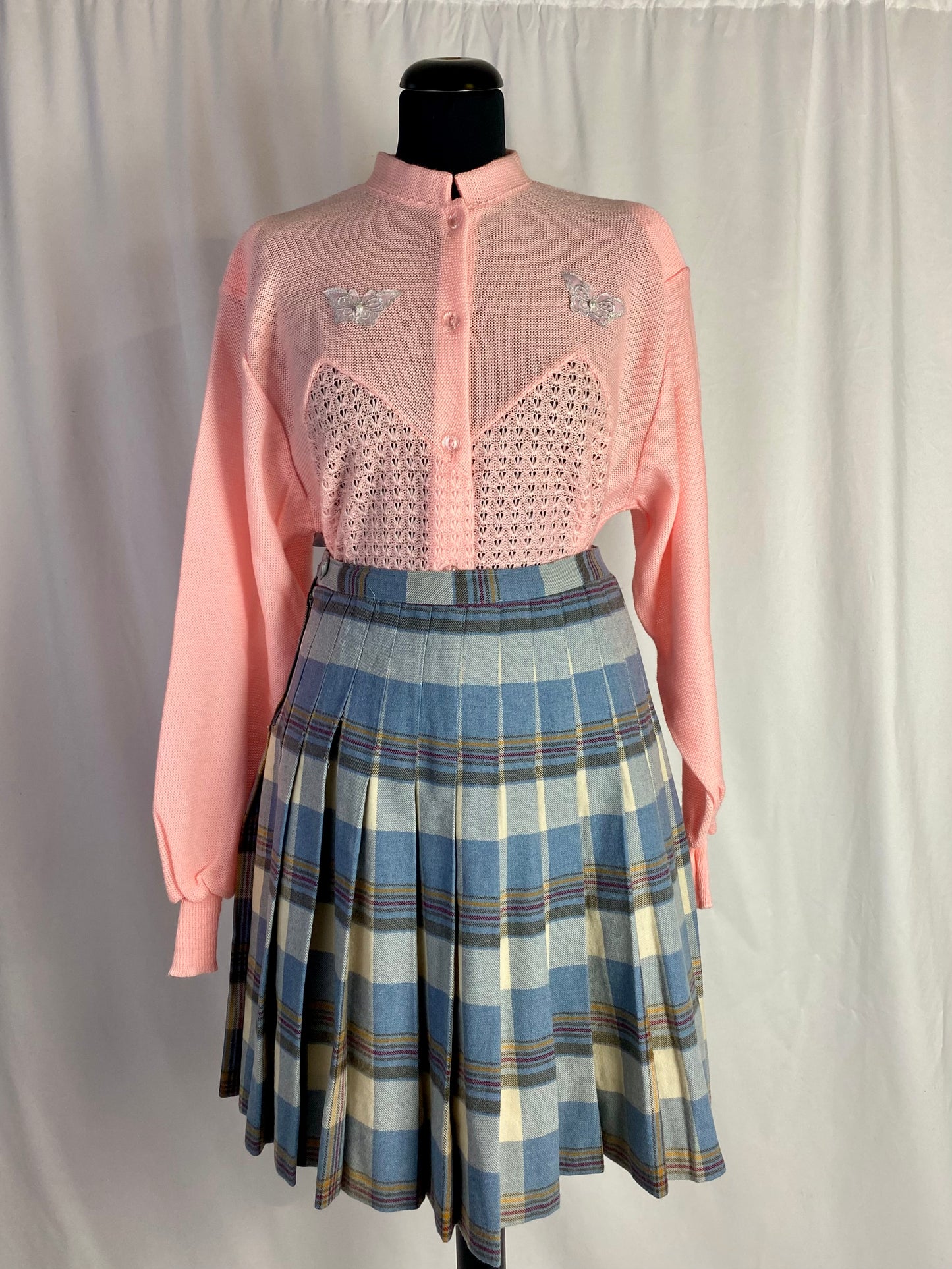 Gonna in tartan azzurra - TG. 38/40