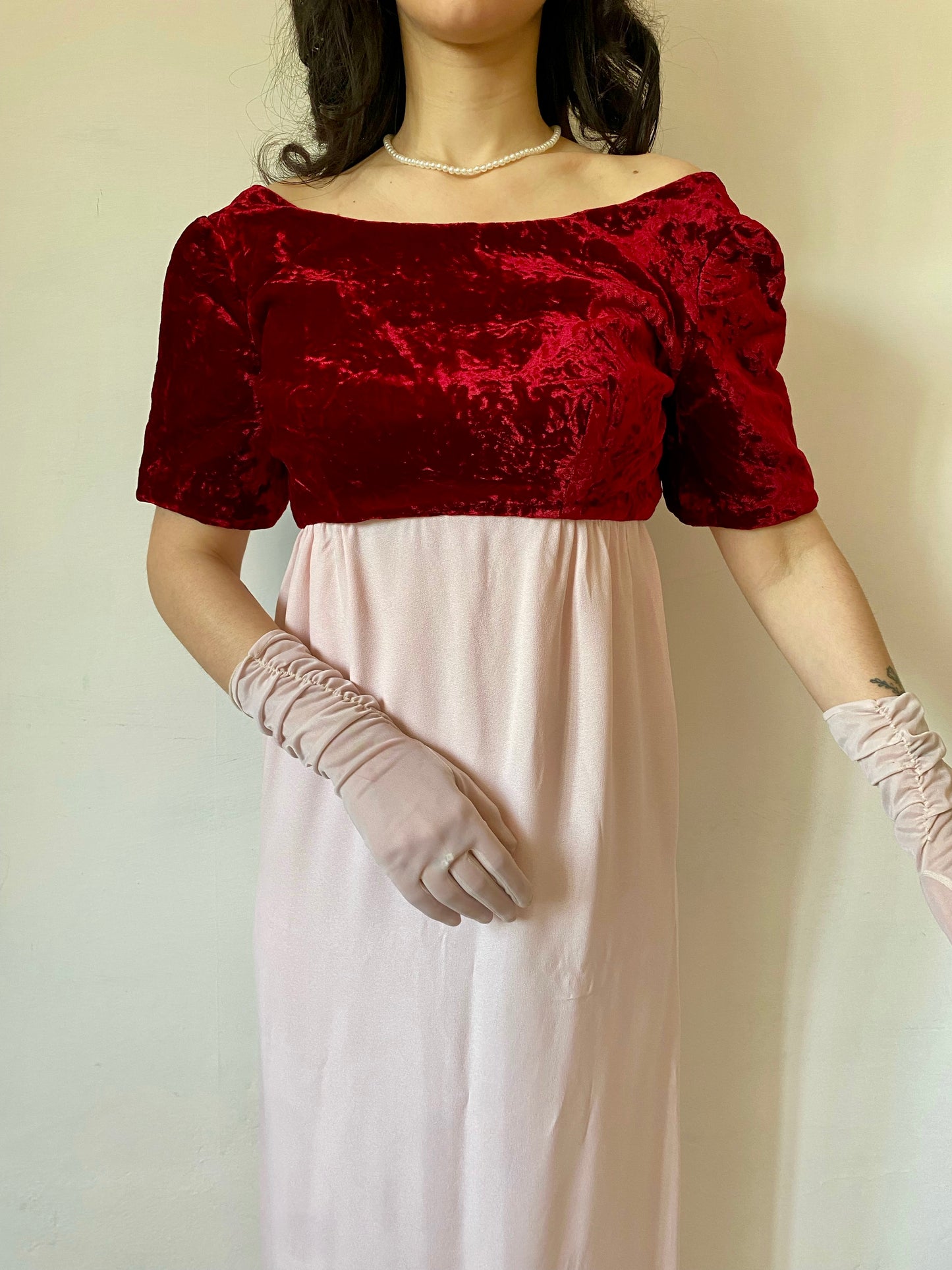 Abito anni ‘70 rosa e Borgogna - TG. 38