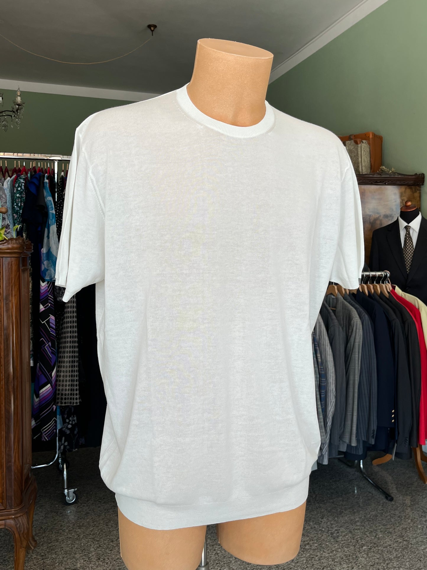 T-shirt a maniche corte cotone/lino tg. 56