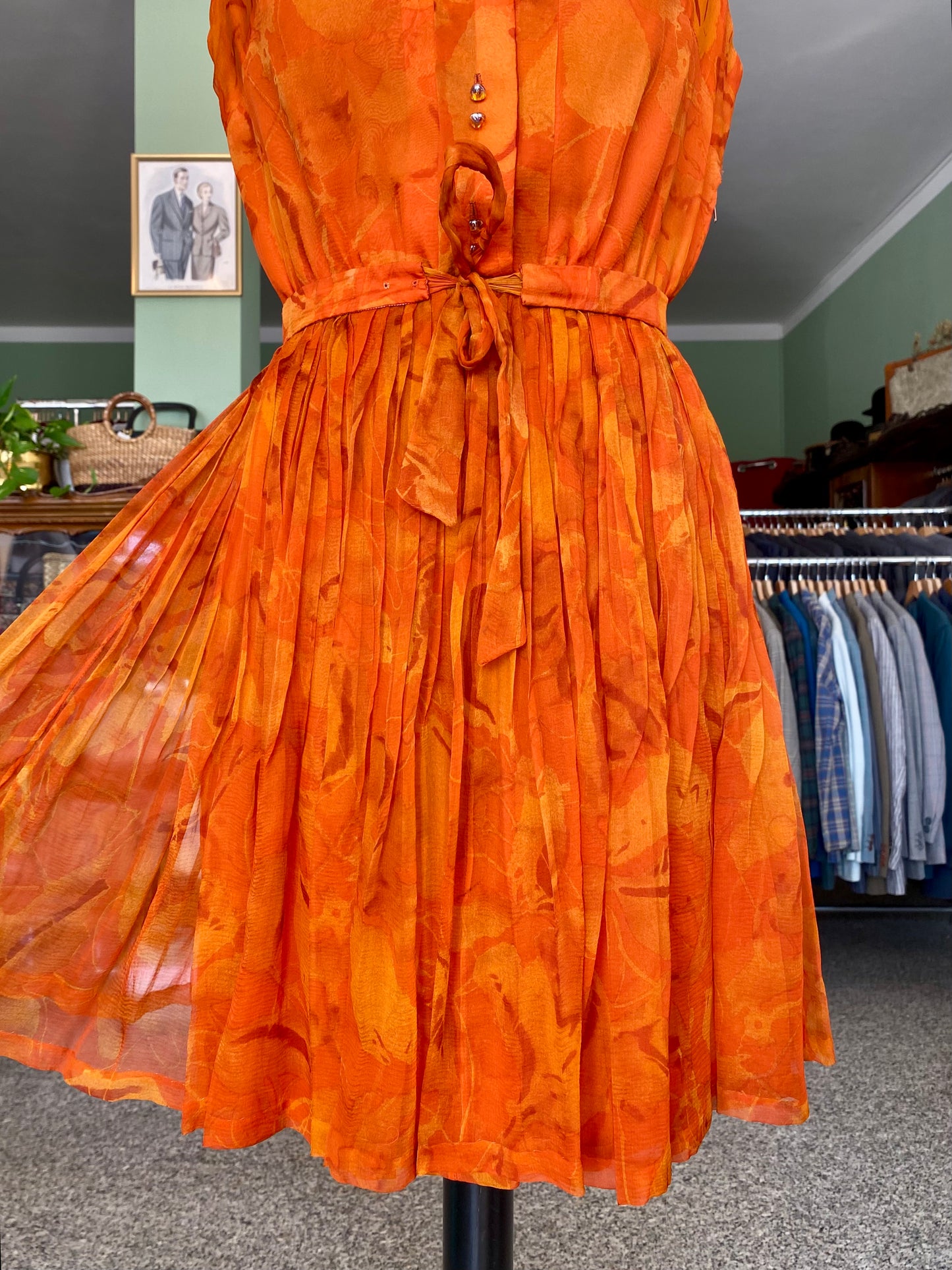 Abito sartoriale anni ‘60 in organza di seta - TG. 38/40