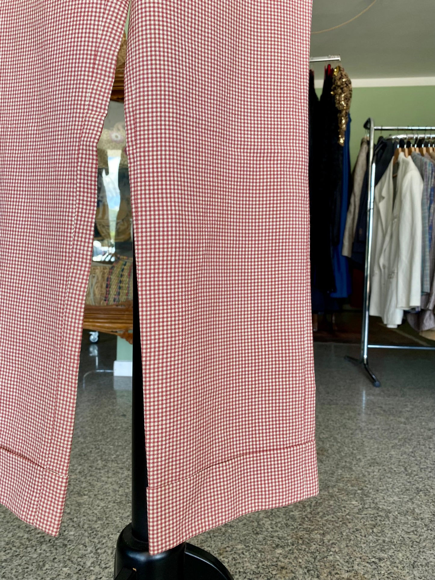 Pantaloni vintage vichy rosso – stile casual da diva - TG. 40