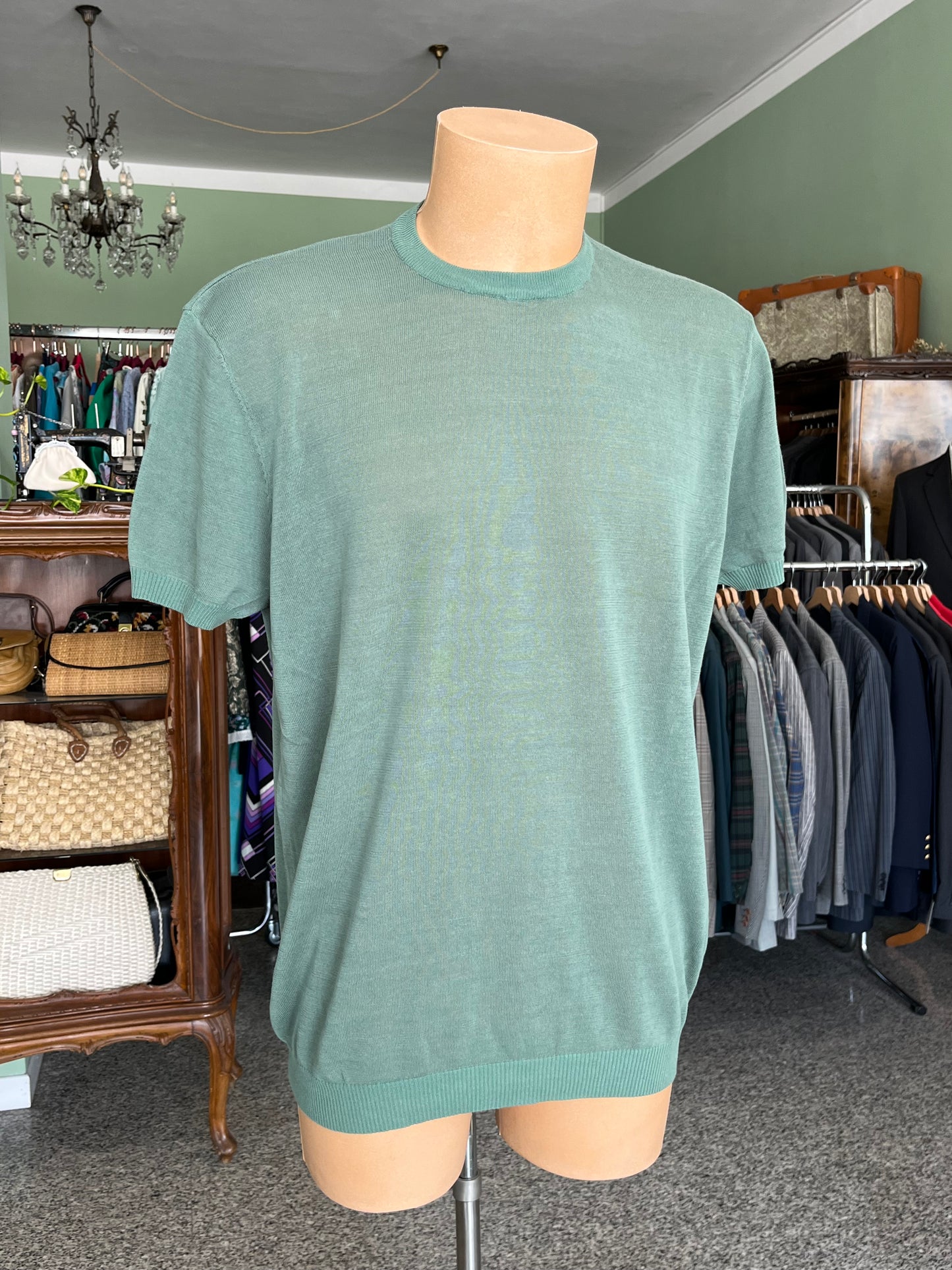 T-shirt a maniche corte cotone/lino tg. 56