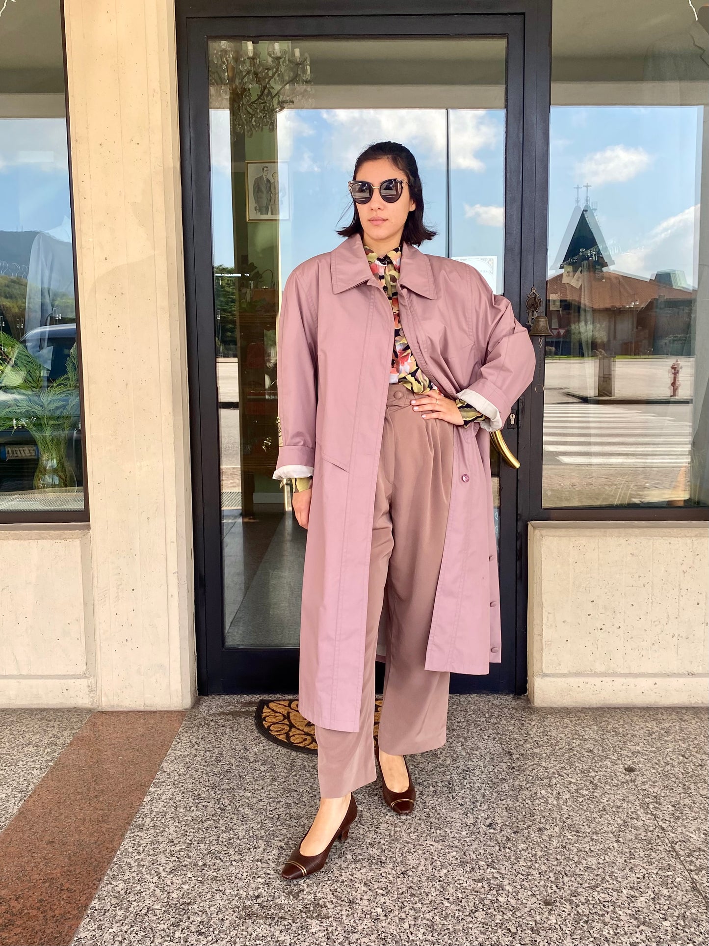 Trench anni ‘80 rosa antico - TG. Curvy (48/50/52)