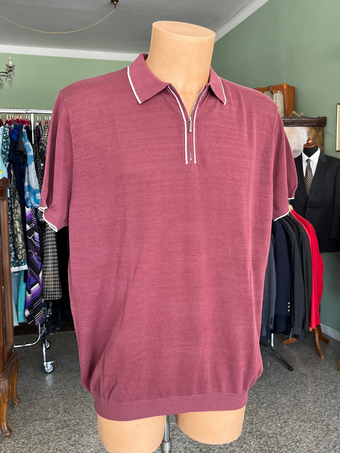 Polo a maniche corte cotone/lino tg. 58