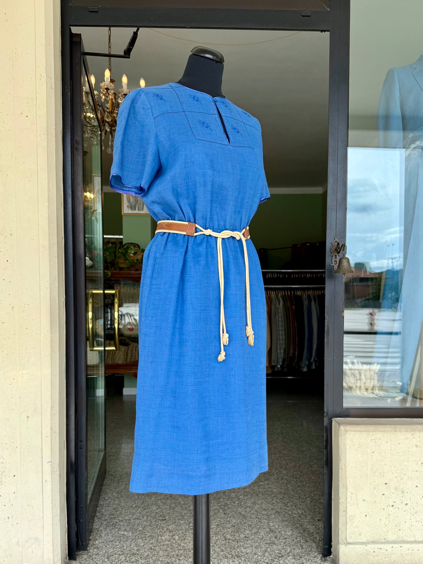 Abito da giorno blu in cotone - TG. 42 circa