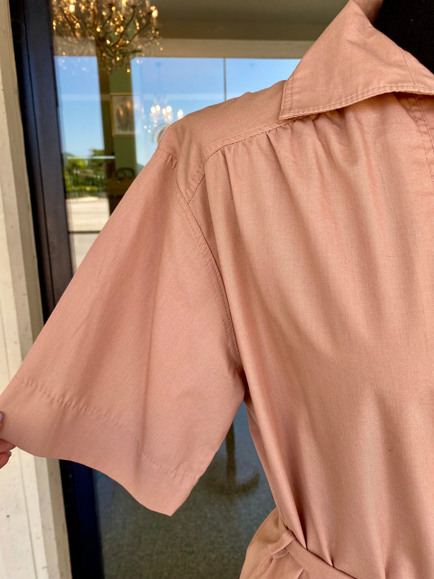 Completo anni ‘70 in cotone rosa antico - TG. 42/44