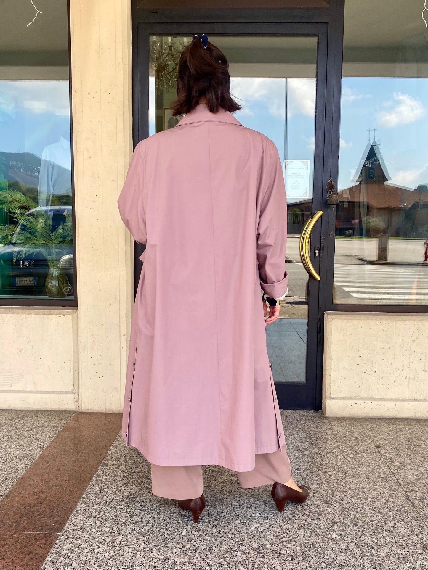 Trench anni ‘80 rosa antico - TG. Curvy (48/50/52)