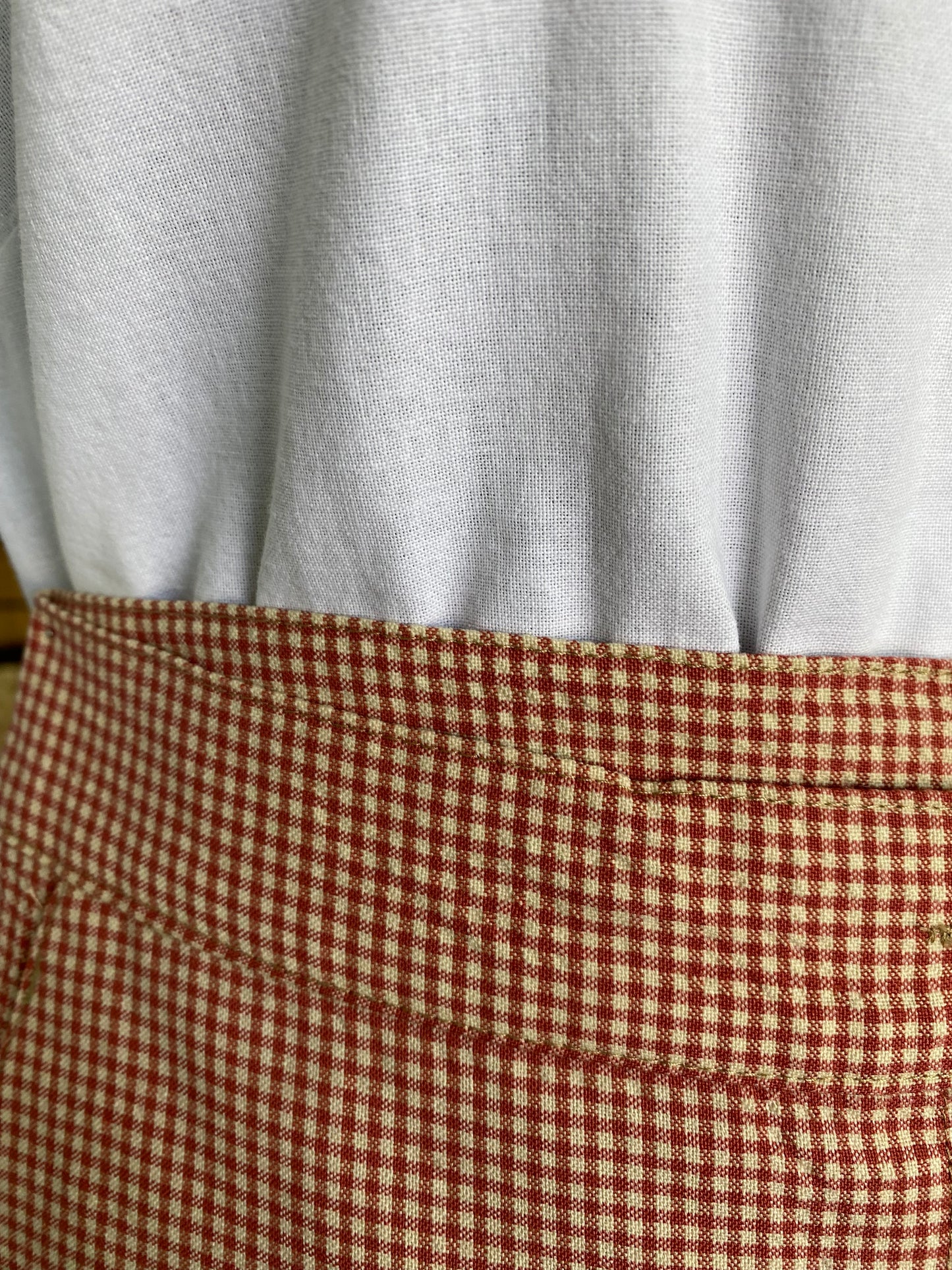 Pantaloni vintage vichy rosso – stile casual da diva - TG. 40