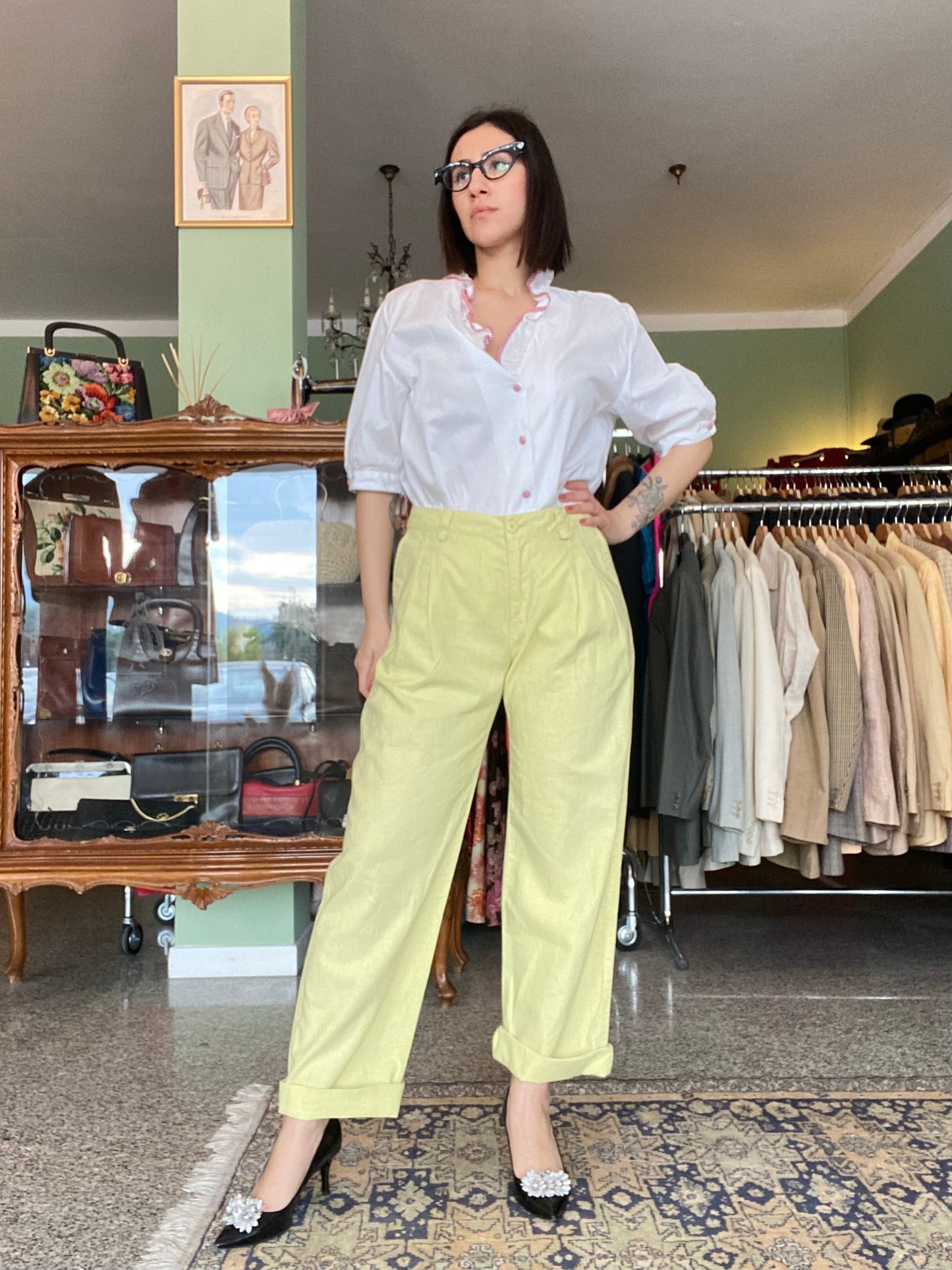 Pantaloni 100% lino Guess - TG. 44