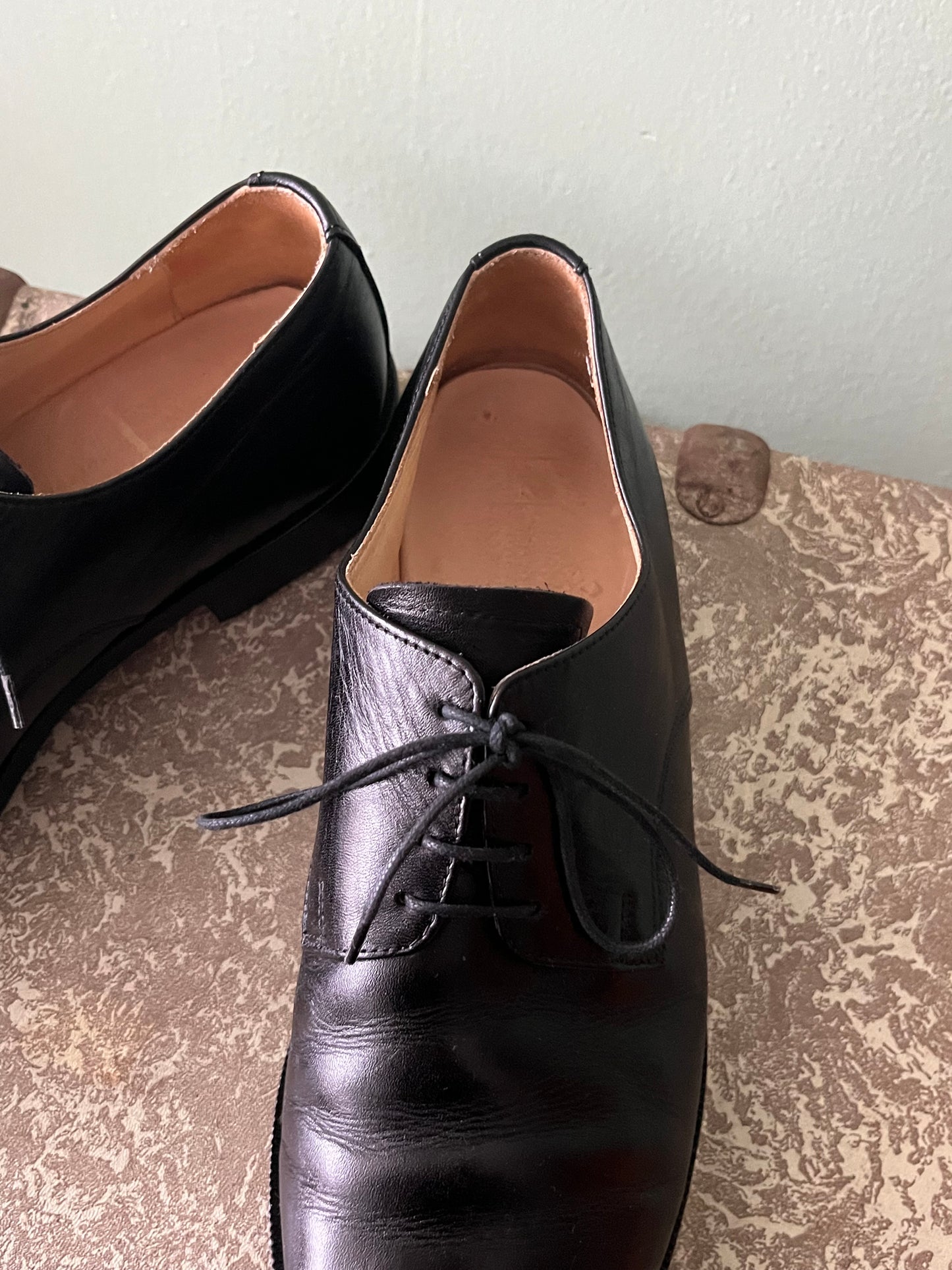 Scarpe derby pelle nera tg. 42-43.