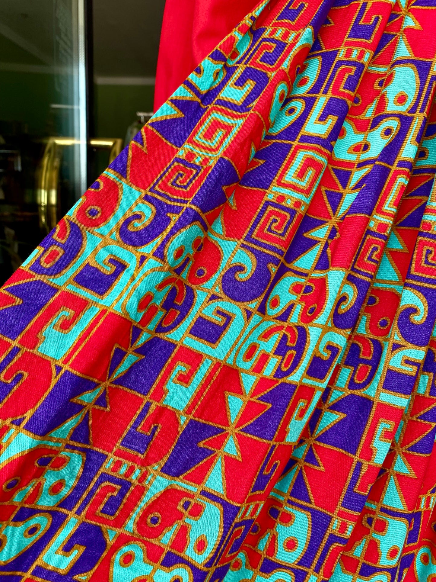 Gonna con fantasia geometrica multicolore - TG. 40