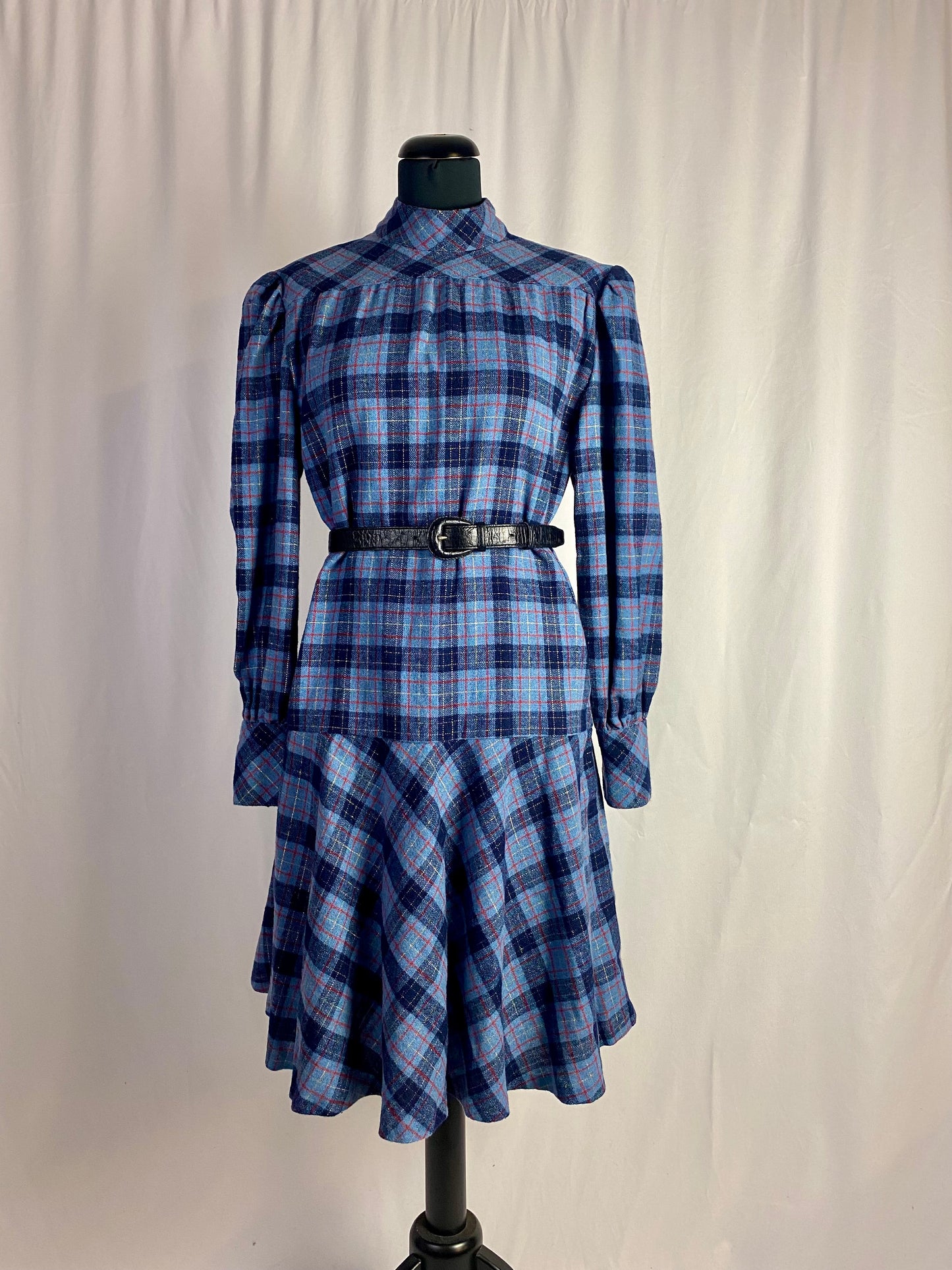 Abito anni ‘70 sartoriale in tartan - TG. 44 circa