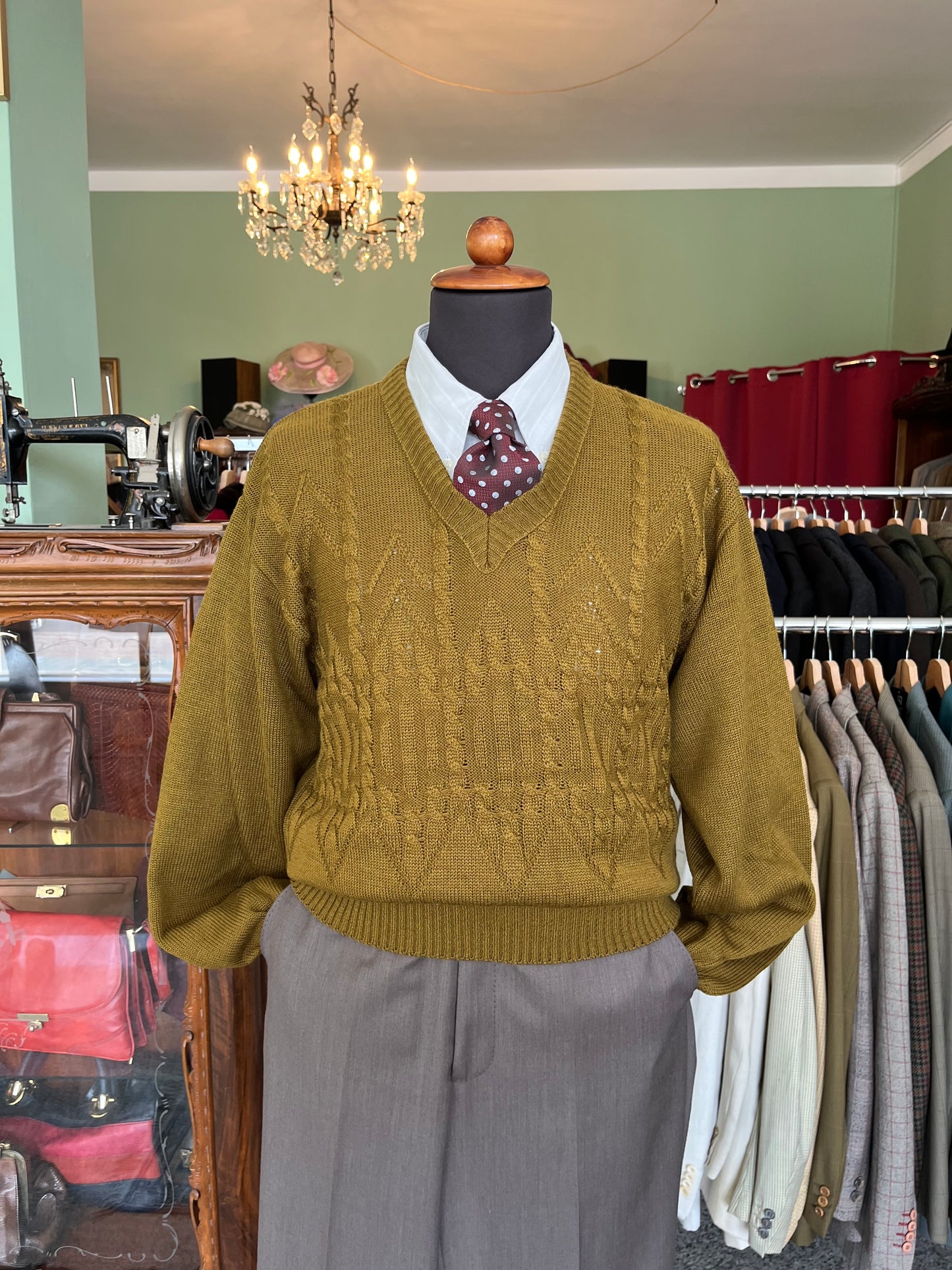 Maglione scollo a V anni '70 tg. M-L