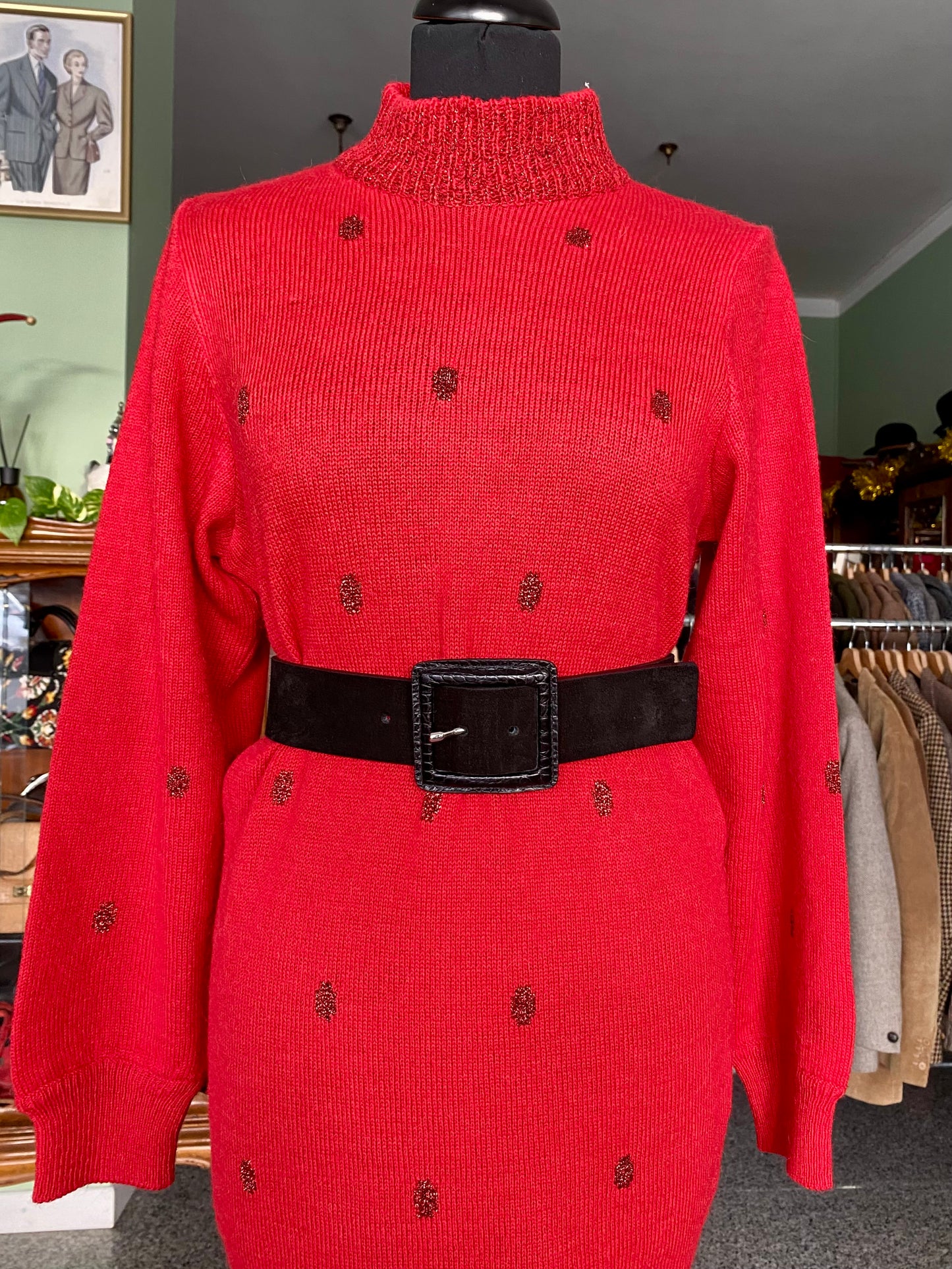 Abito rosso in maglia di lana - TG. 40/42