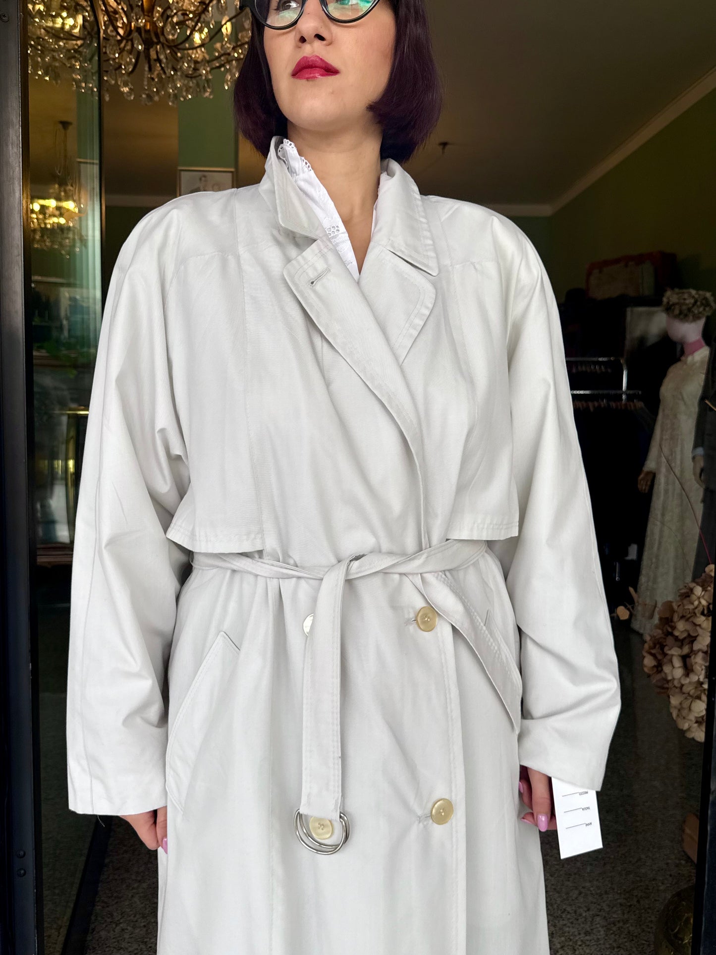 Trench classico colore bianco ghiaccio con cintura - TG. 42 - 48