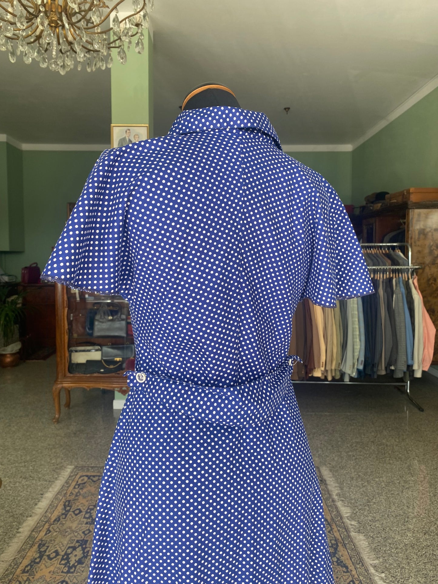 Chemisier a pois in 100% cotone - TG. 40/42