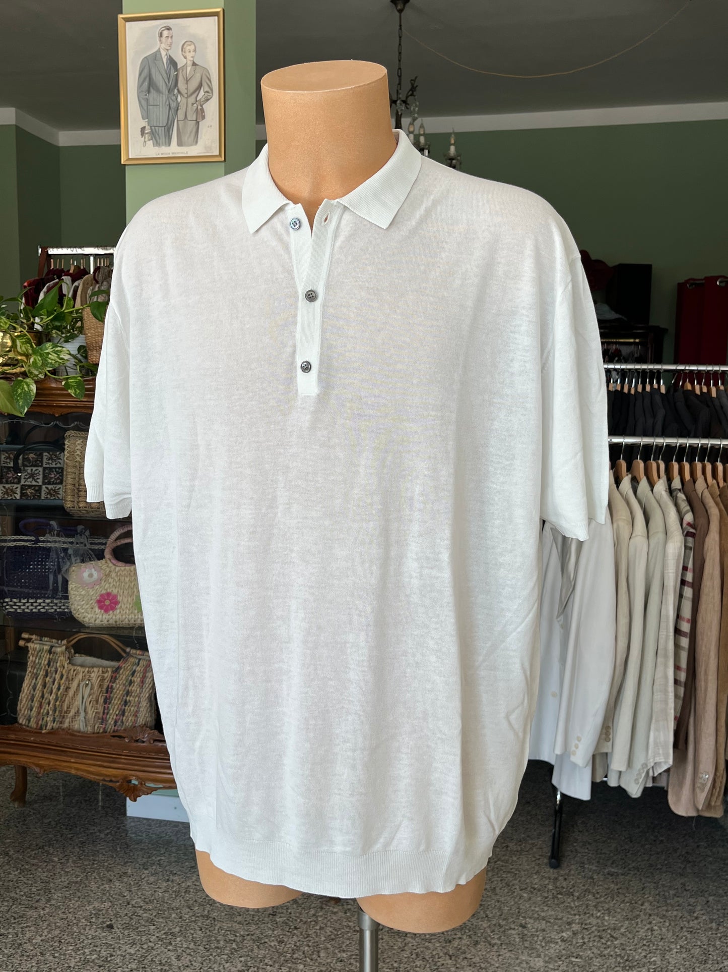 Polo a maniche corte cotone/lino tg. 58