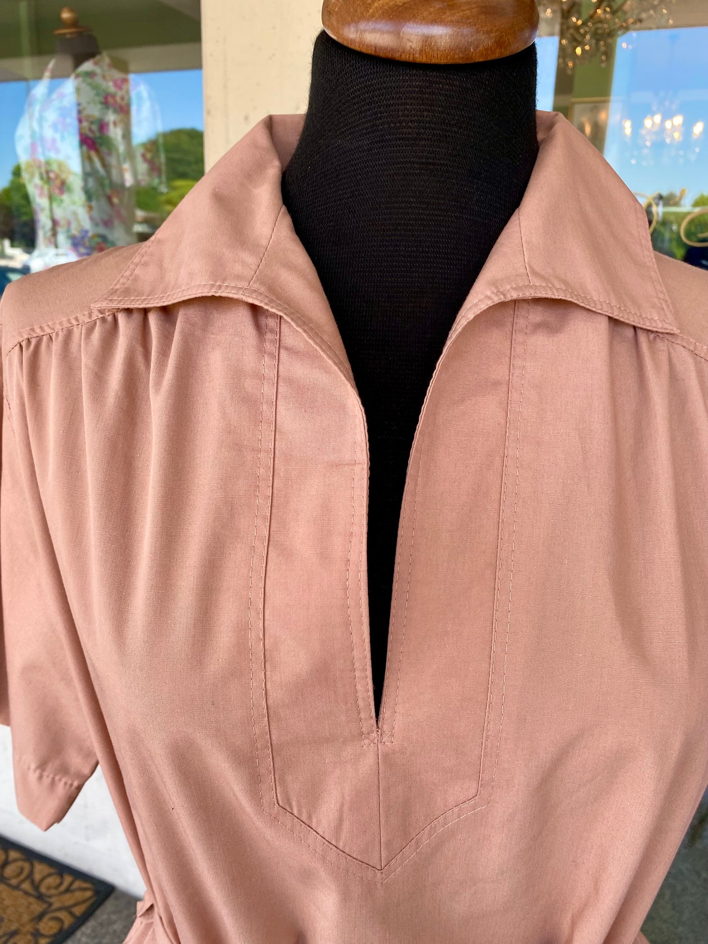 Completo anni ‘70 in cotone rosa antico - TG. 42/44