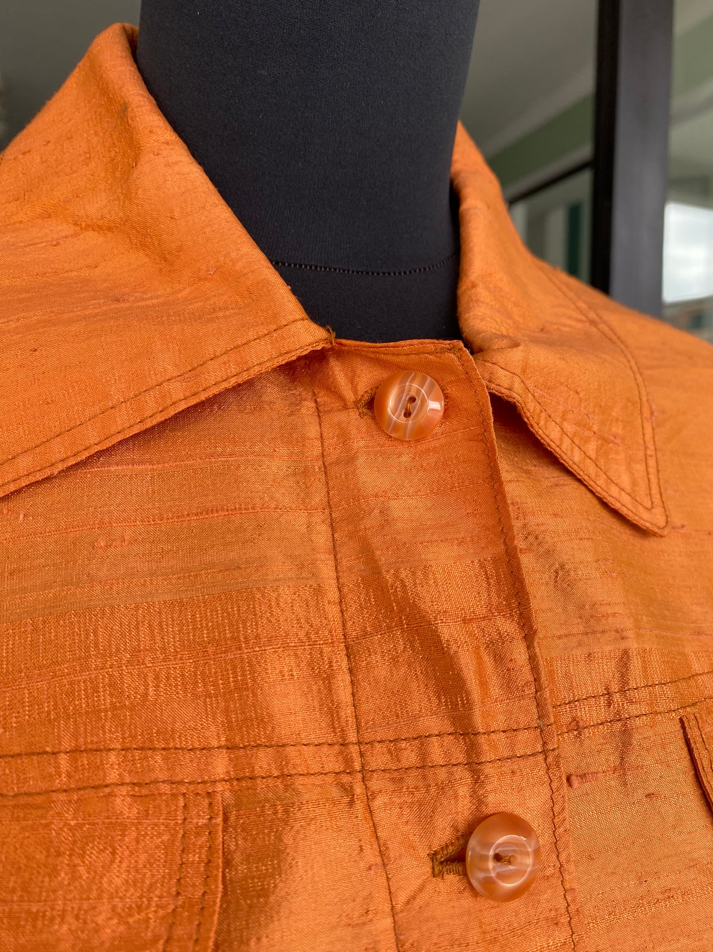 Camicia in shantung arancione - TG 42/44