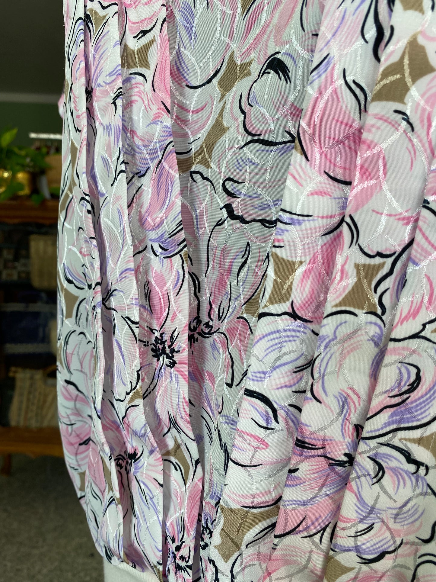 Blusa anni ‘80 con stampa floreale - TG. 48 circa