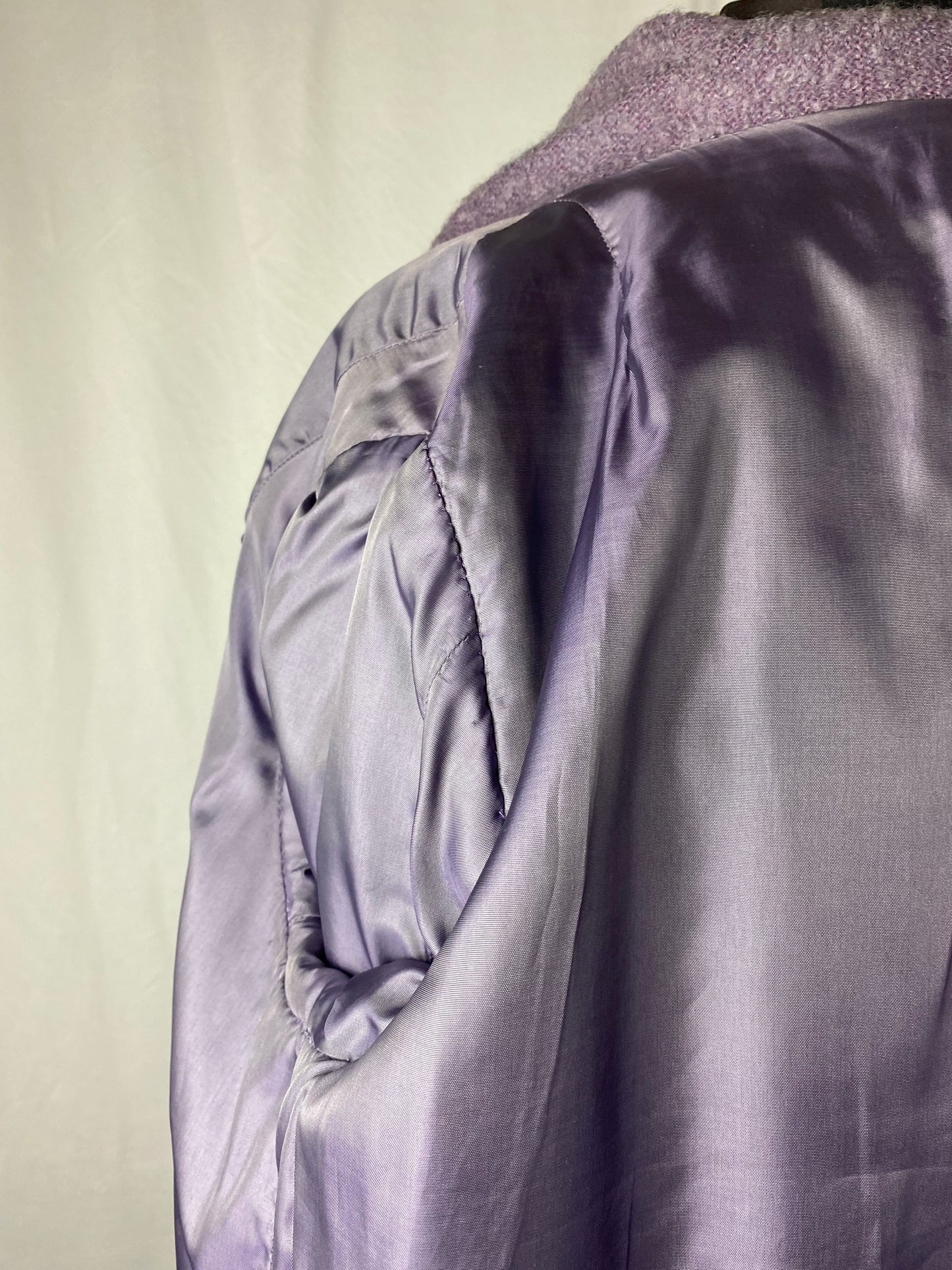 Soprabito in bouclé di lana lilla - TG. 46/48