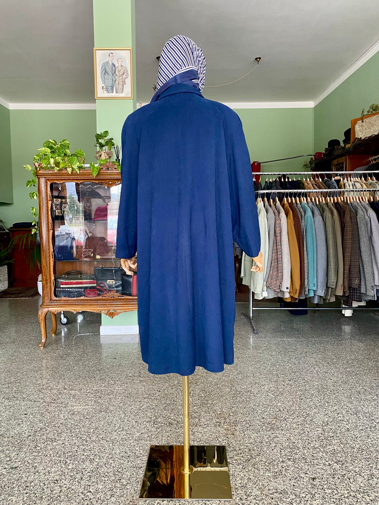 Trench blu navy con bottoni oro - TG. 44/46 circa