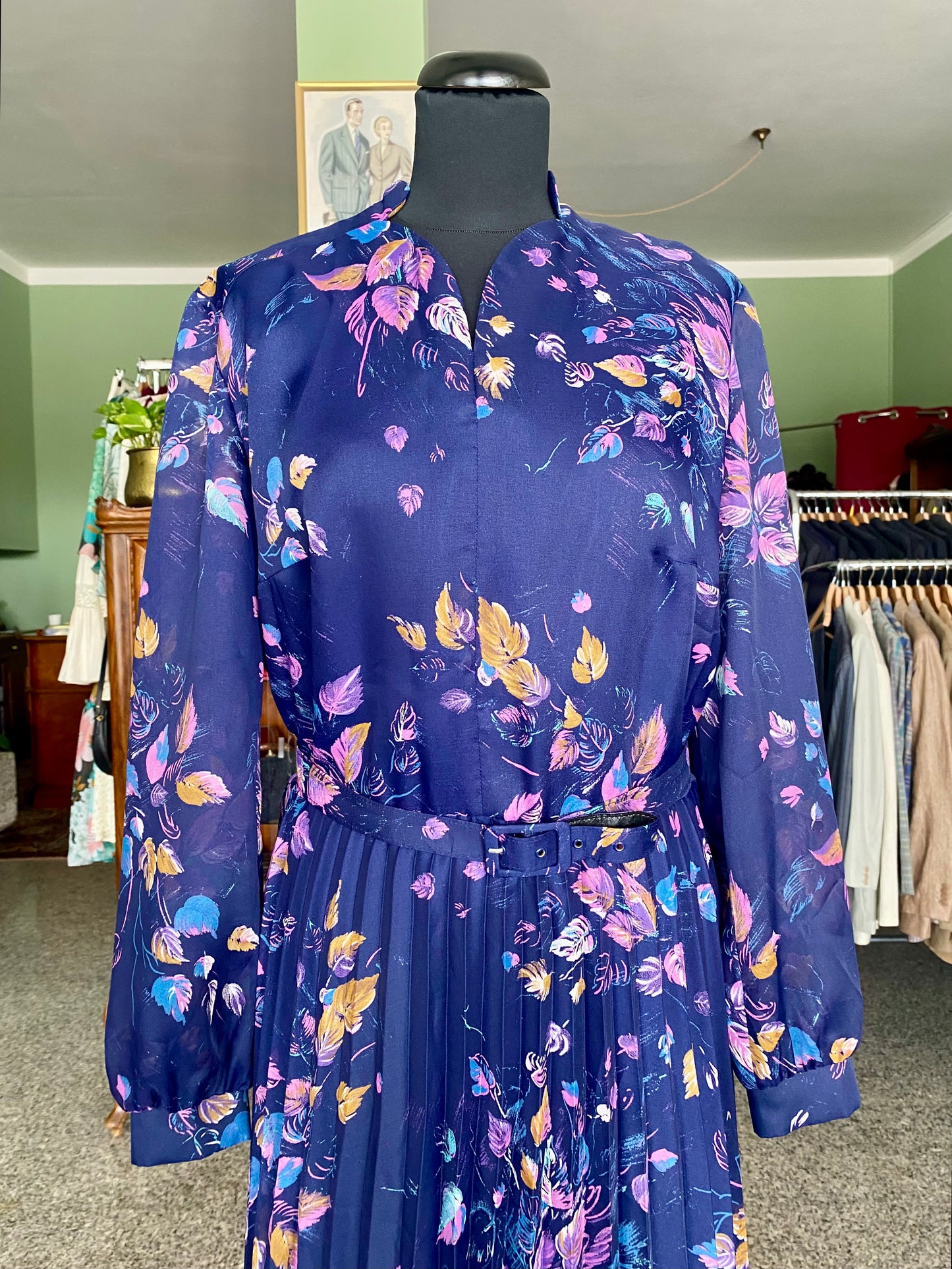 Abito anni ‘70 classico in voile - TG. 46 circa