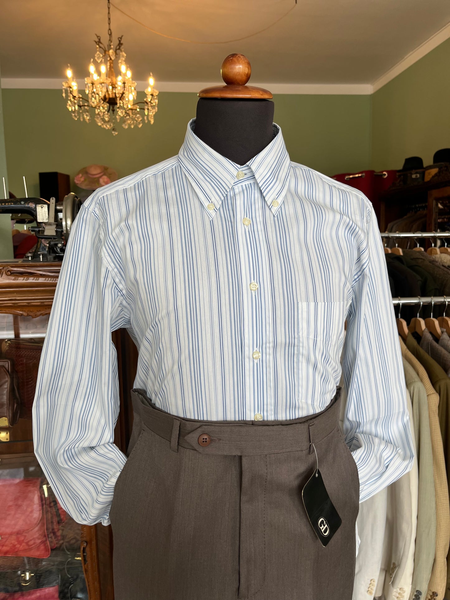 Camicia anni ‘80 bianca e blu tg. M