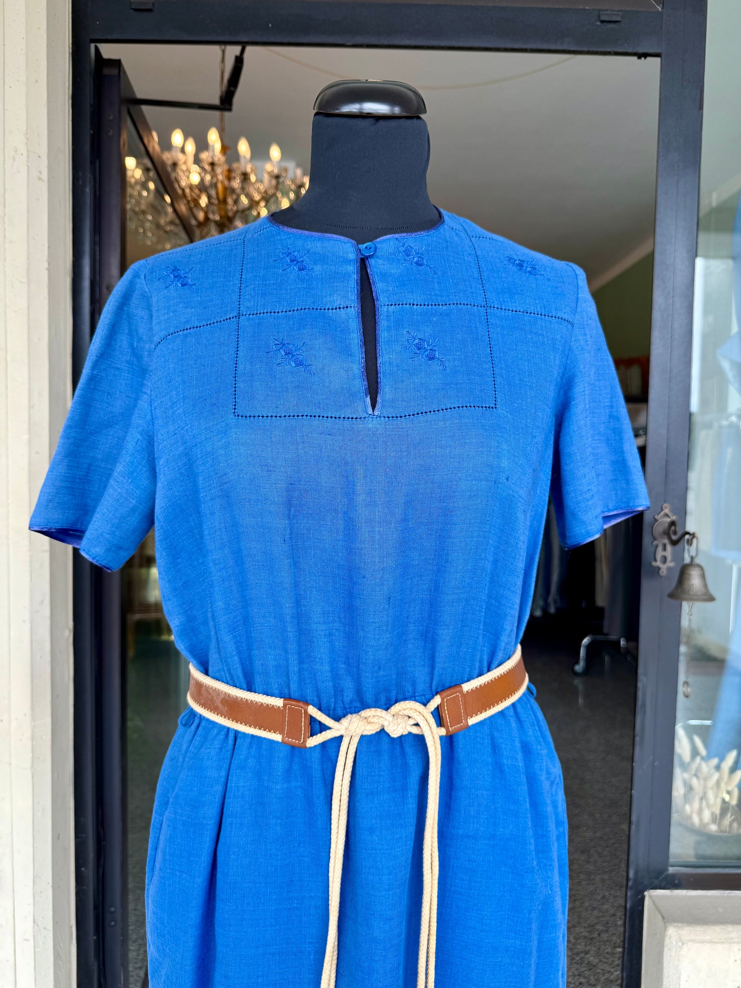 Abito da giorno blu in cotone - TG. 42 circa