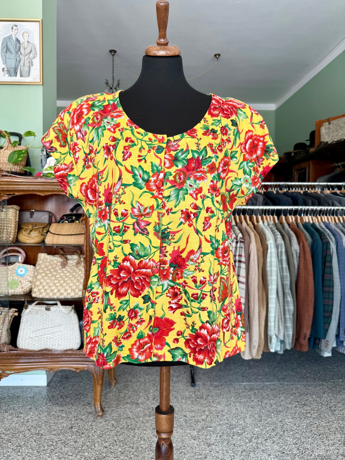 Blusa in cotone con stampa floreale - TG. 46 circa